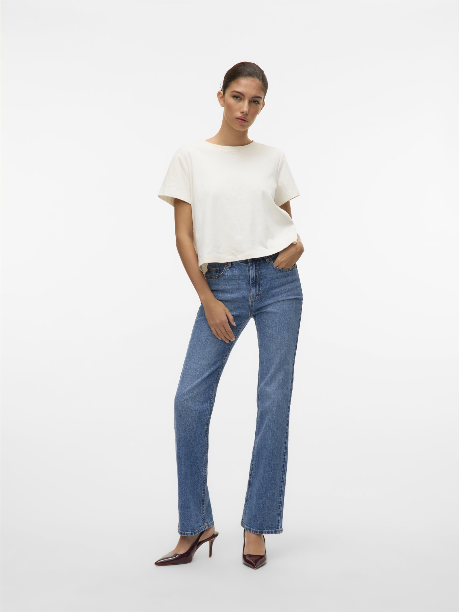 VMTESSA HR STRAIGHT JEANS LI3114 GA, Medium Blue Denim #6