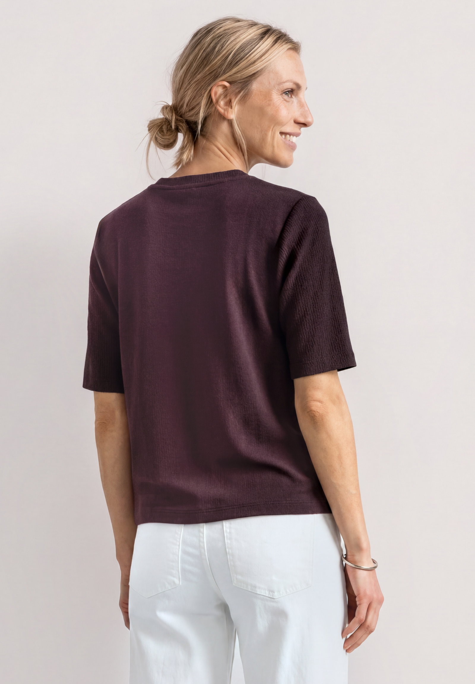 structure shirt w.deco buttons, rustic rouge #4