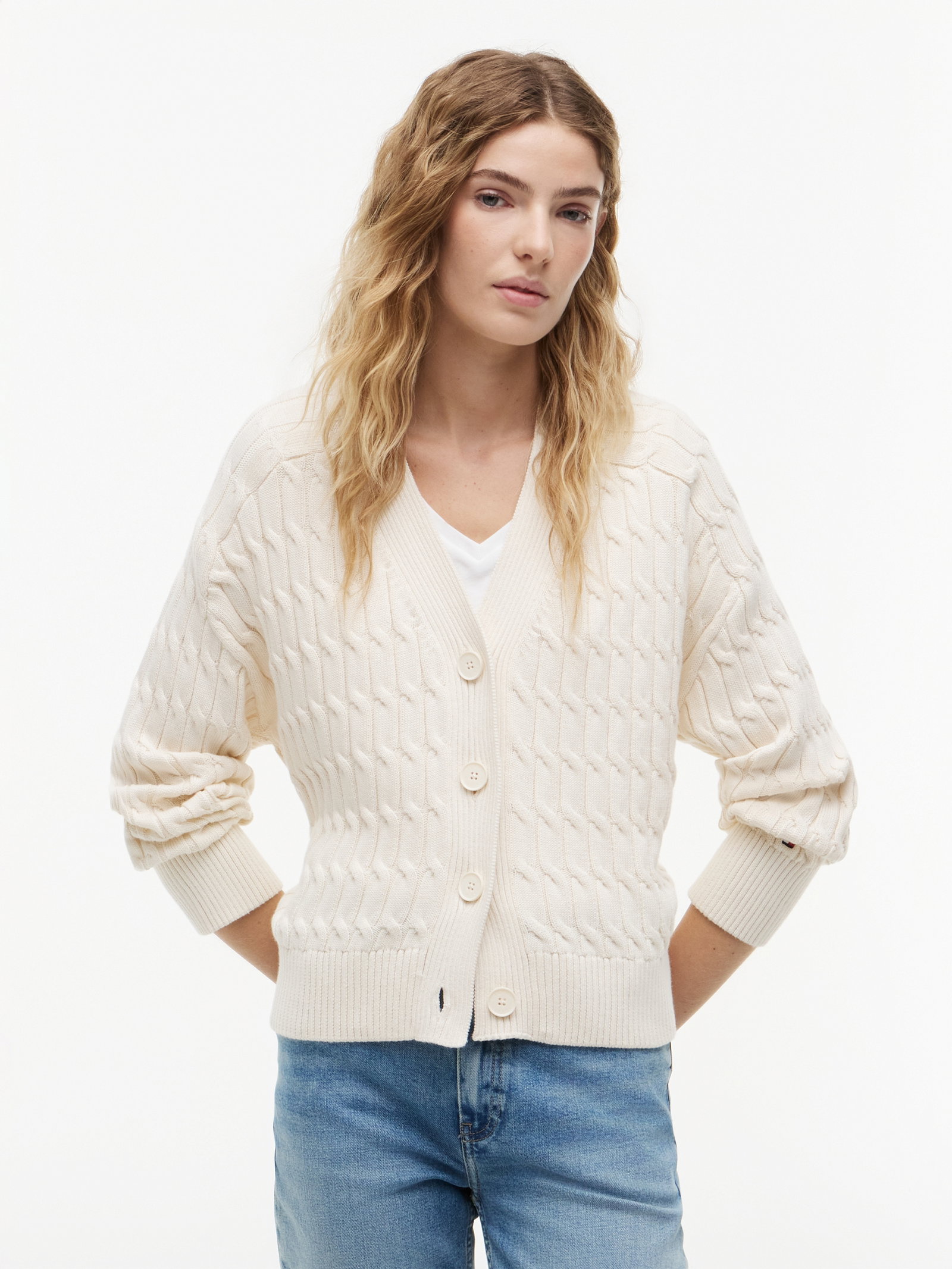 MID GG CABLE V-NK LS CARDI, YELLOW #2