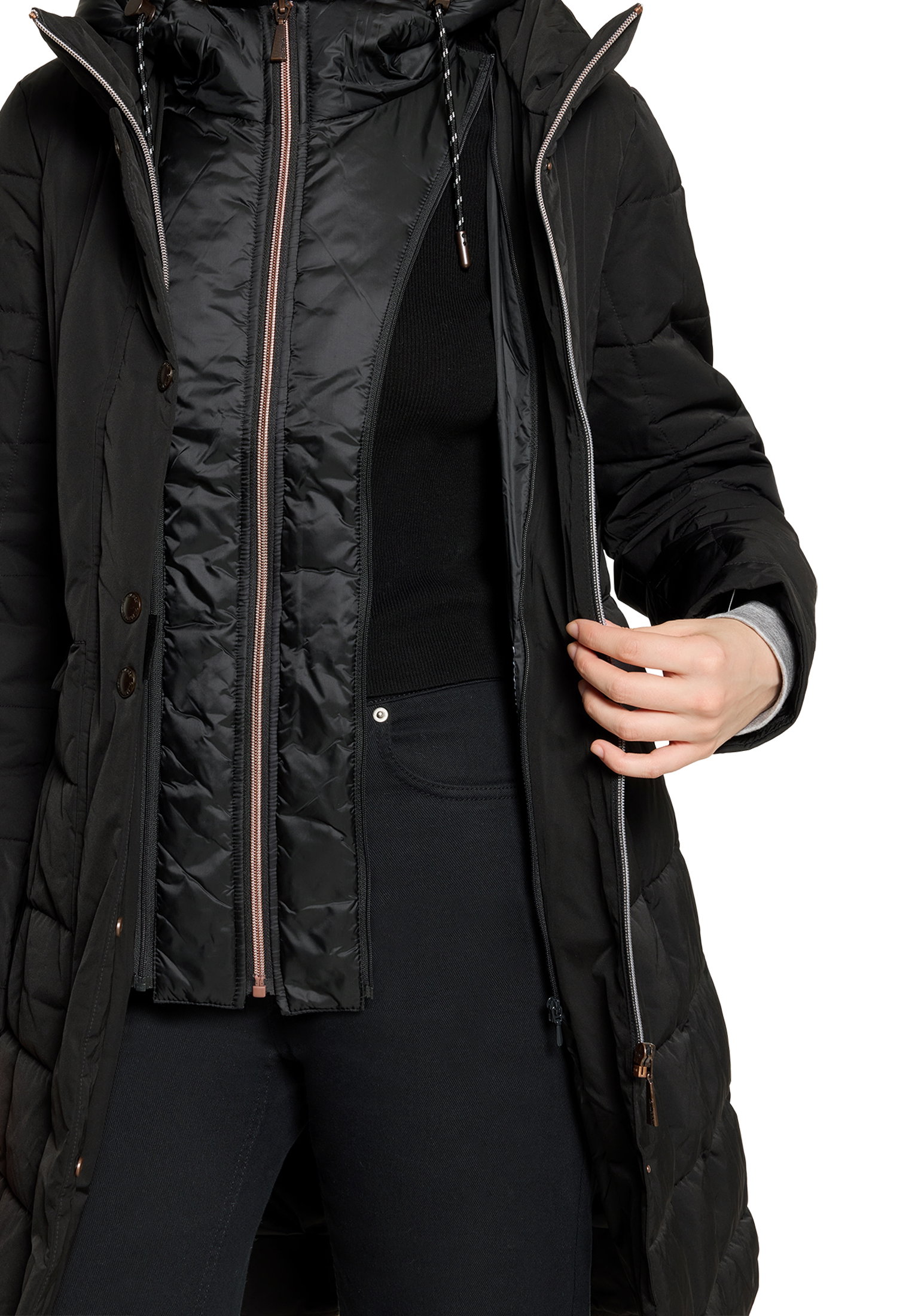 Mantel Watte, Jet Black #8