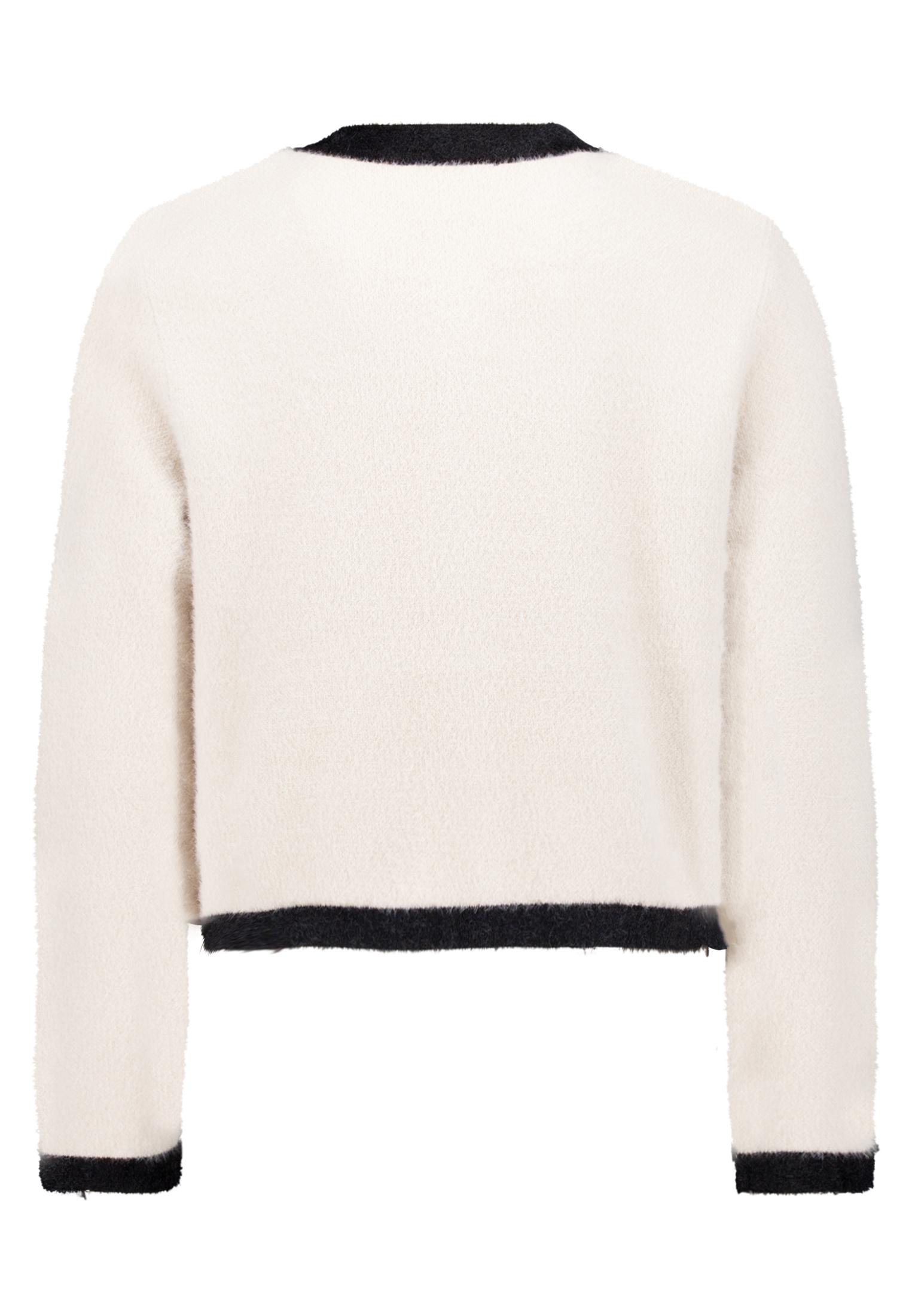 Strickjacke Kurz 1/1 Arm, Patch Beige/Black #2