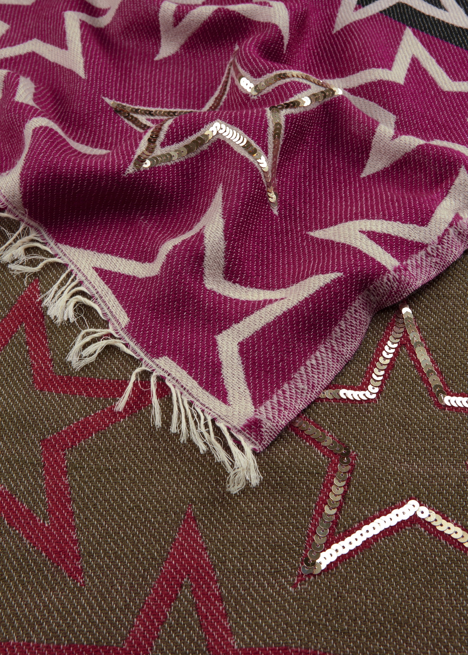 JACQUARD SCARF POLYACRYLIC MIX STARS schwarz-70X180CM, schwarz #2