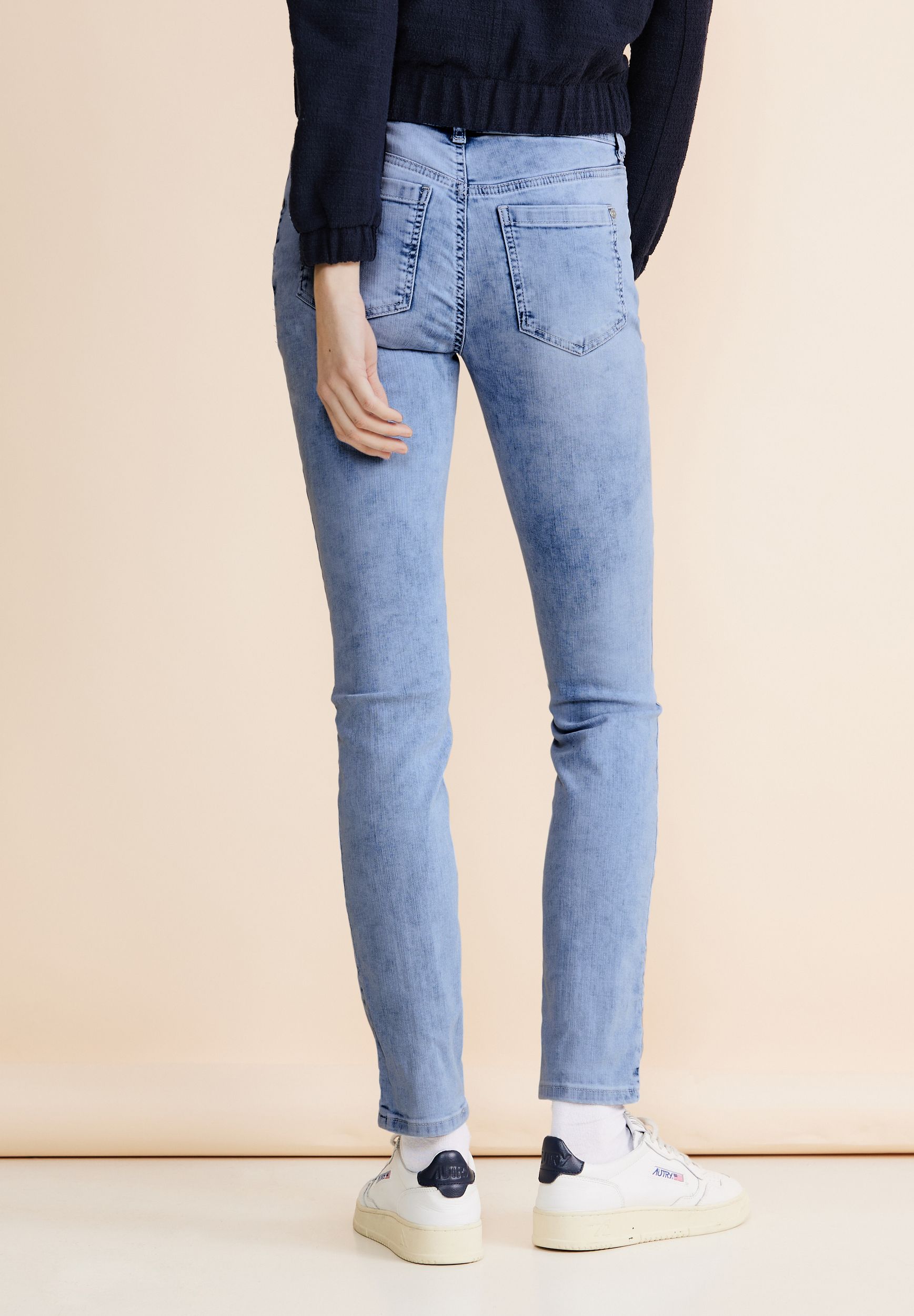 Street One |  Street One Straight Leg Jeans  | 28/32 | heavy indigo bleach