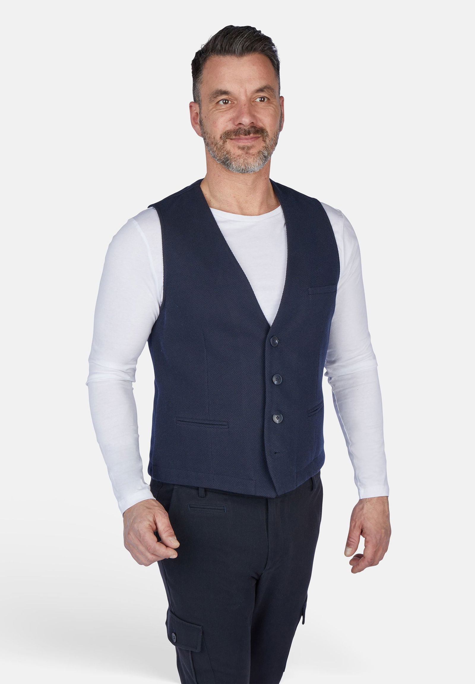 Calamar |  2 Tone Winter Blazer Weste | 58 | navy
