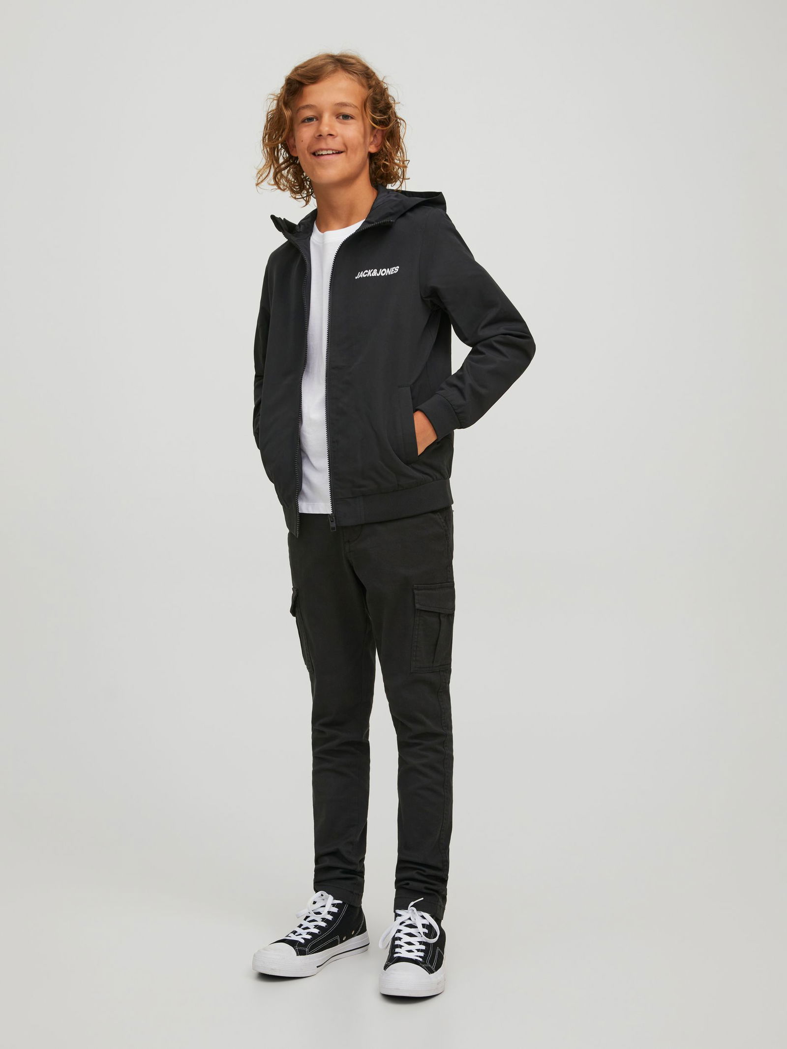 Jack&Jones | JJERUSH BLOCKING HOOD BOMBER NOOS JNR | 176 | black