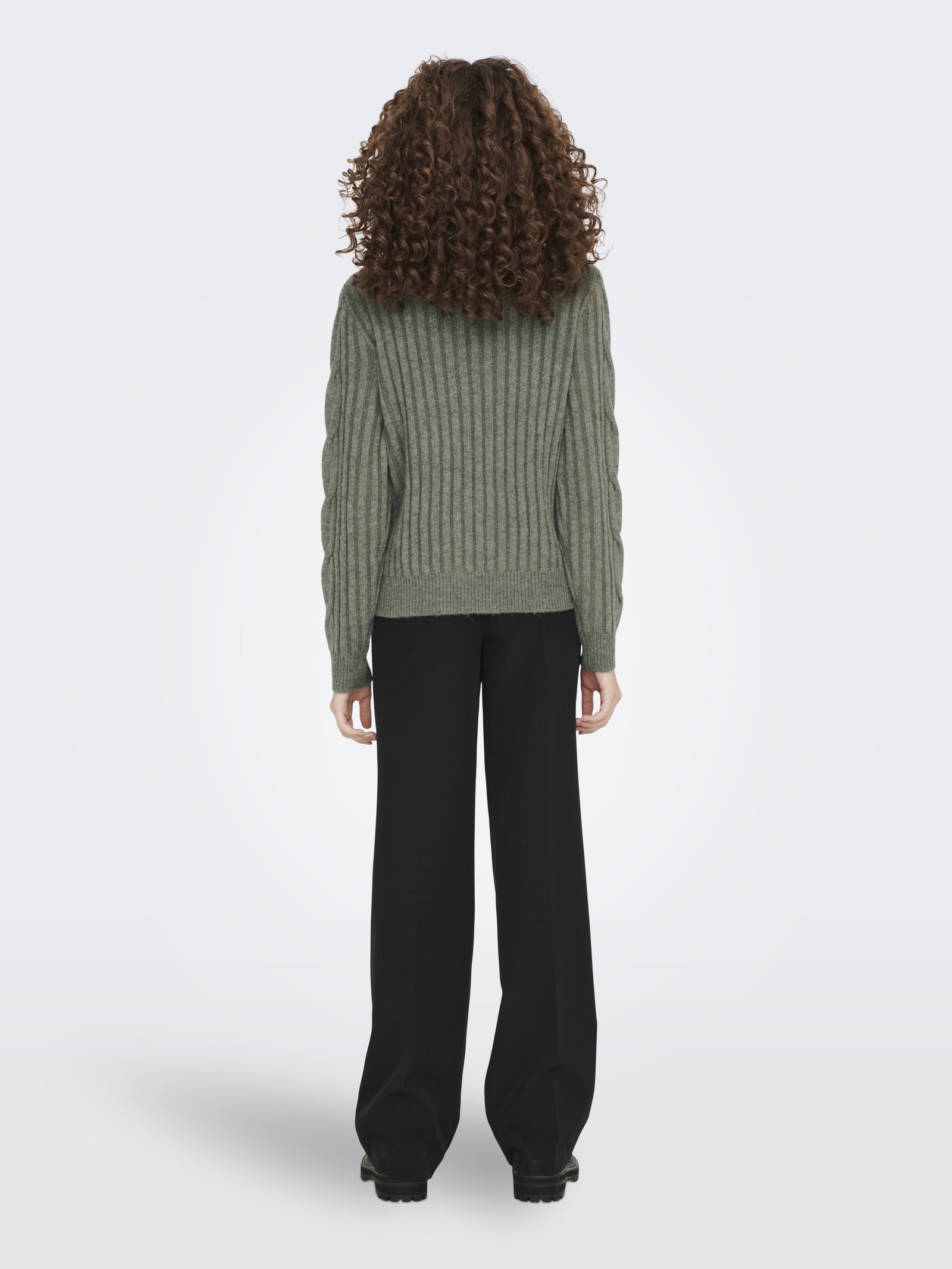 JDYANDREA L/S ZIP CABLE PULLOVE KNT, Kalamata/MELANGE #4