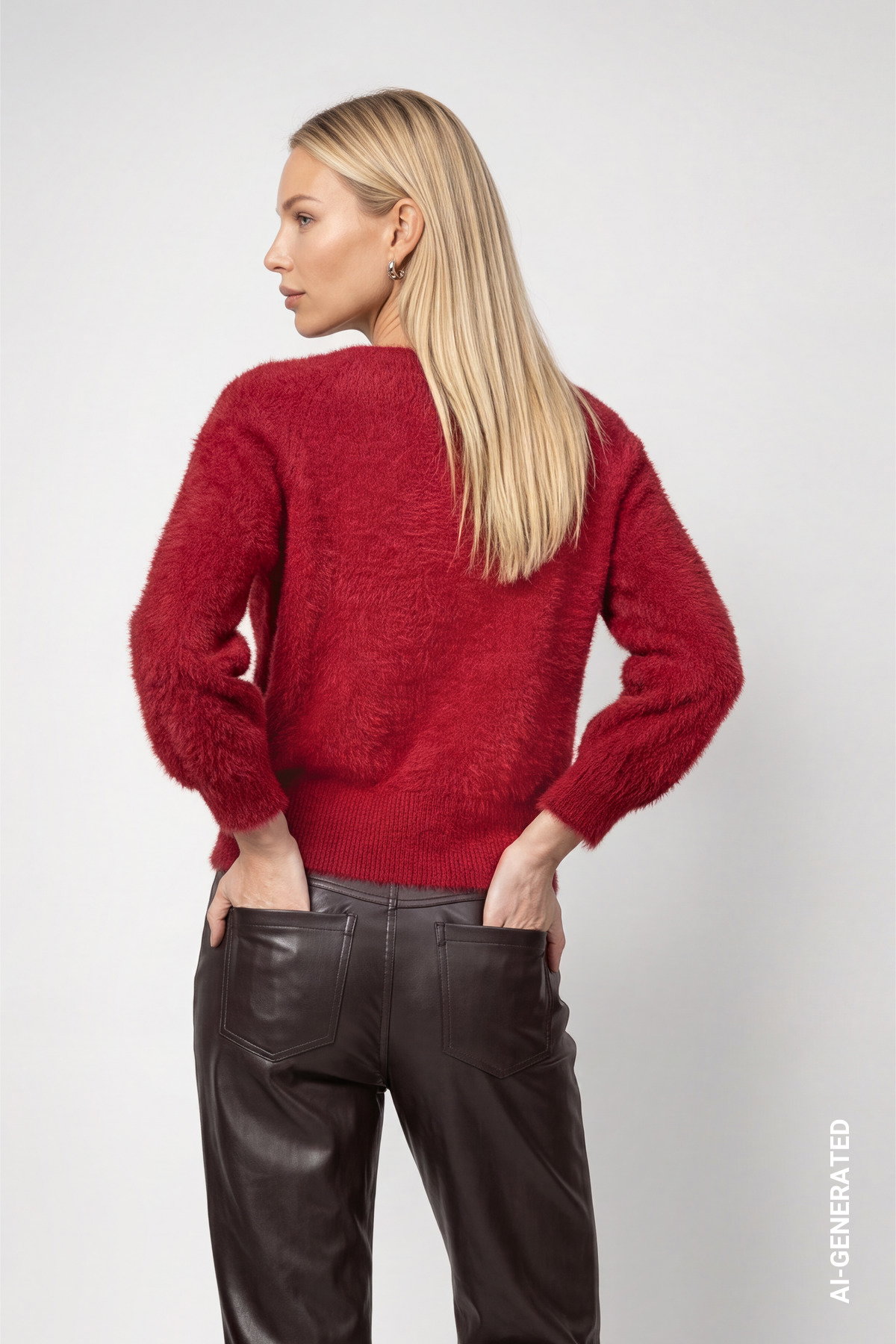 Pullover, red dahlia #4