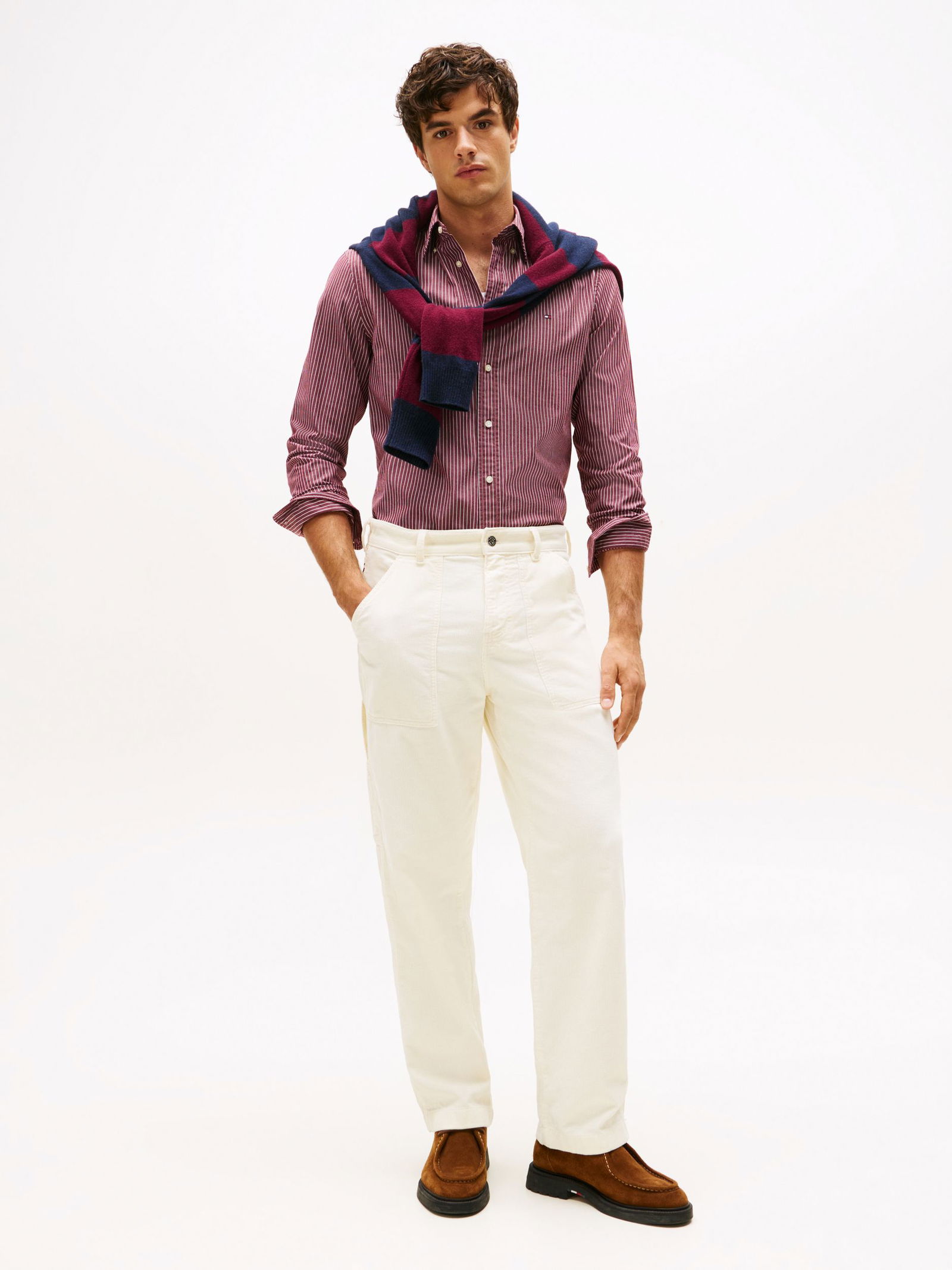  | CORE HAIRLINE POPLIN RF SHIRT, RED | XXL | breton fierce red/ecru