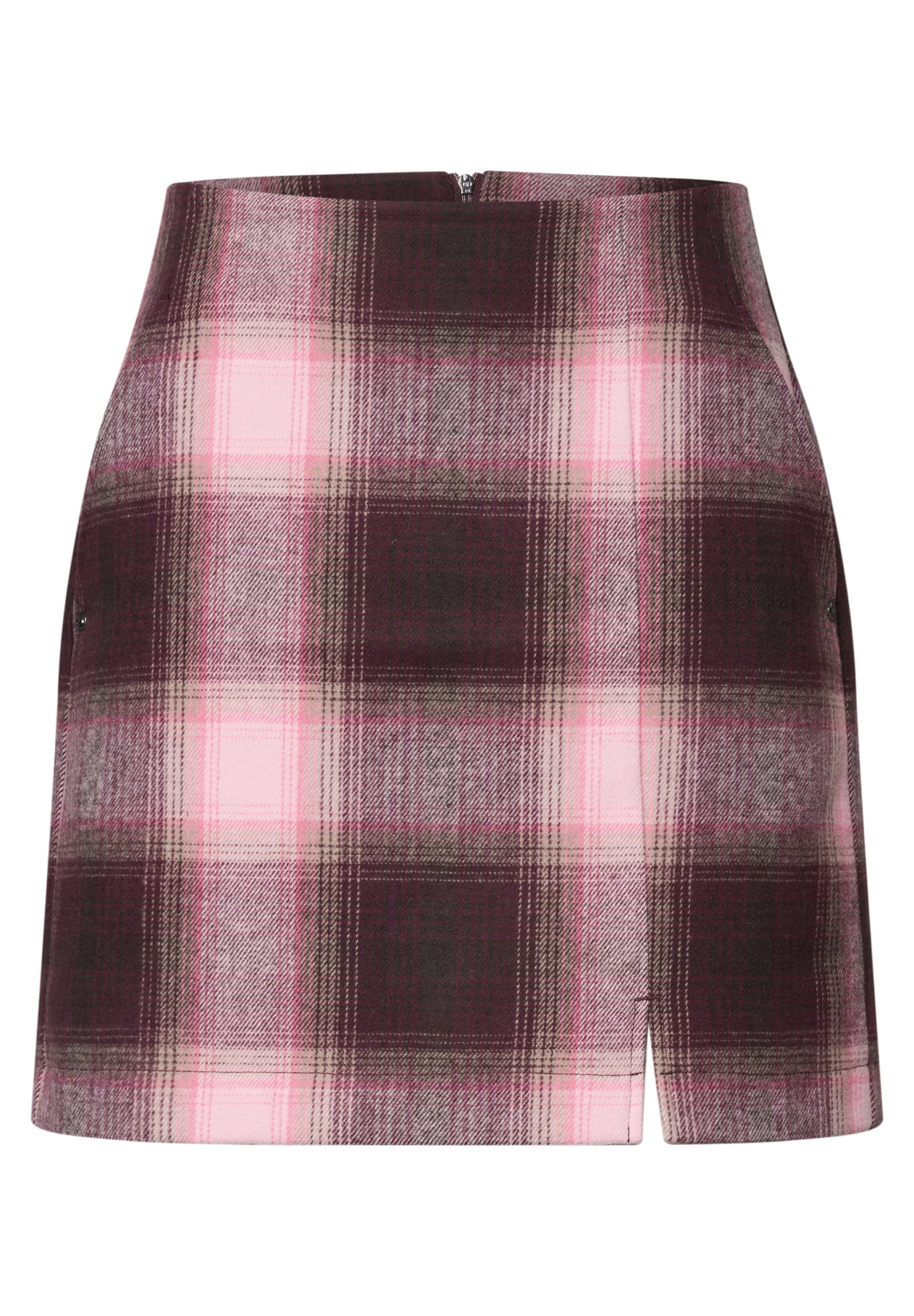 Fake Wool skirt_check, rustic rouge #1