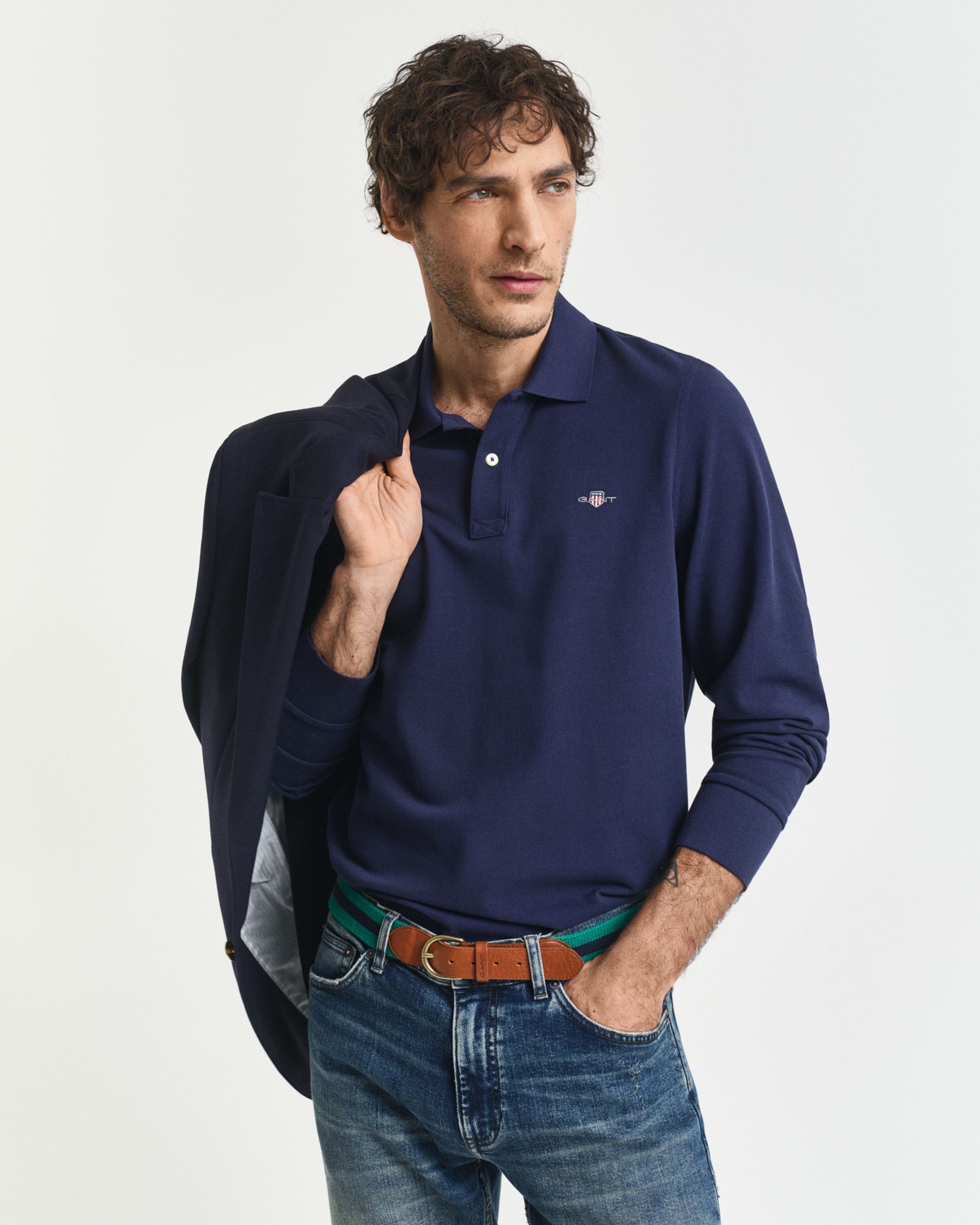 Gant |  Gant Piqué Rugger "Shield" | XXXL | evening blue