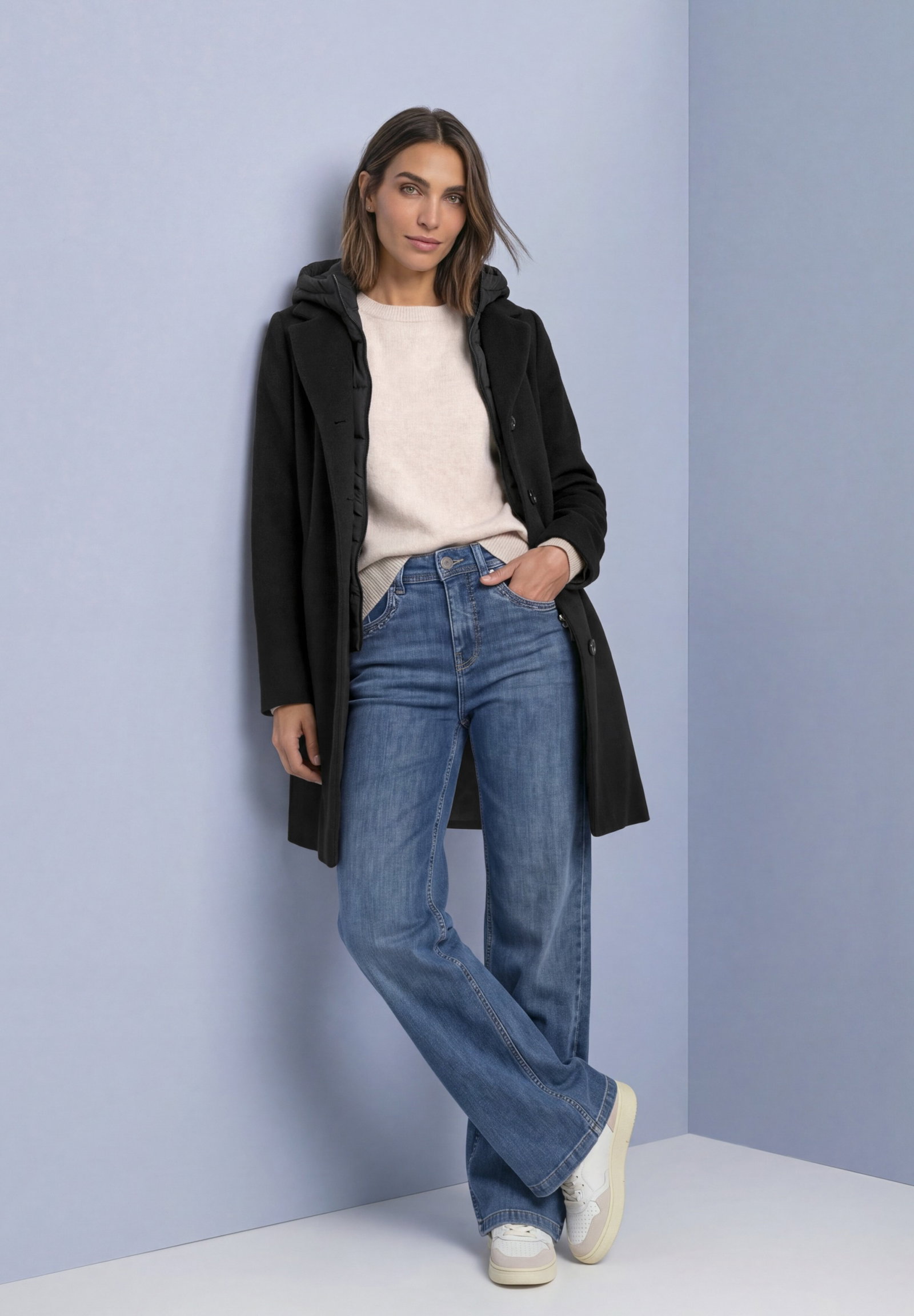 Revers Coat w. Hoody Insert, Black #5