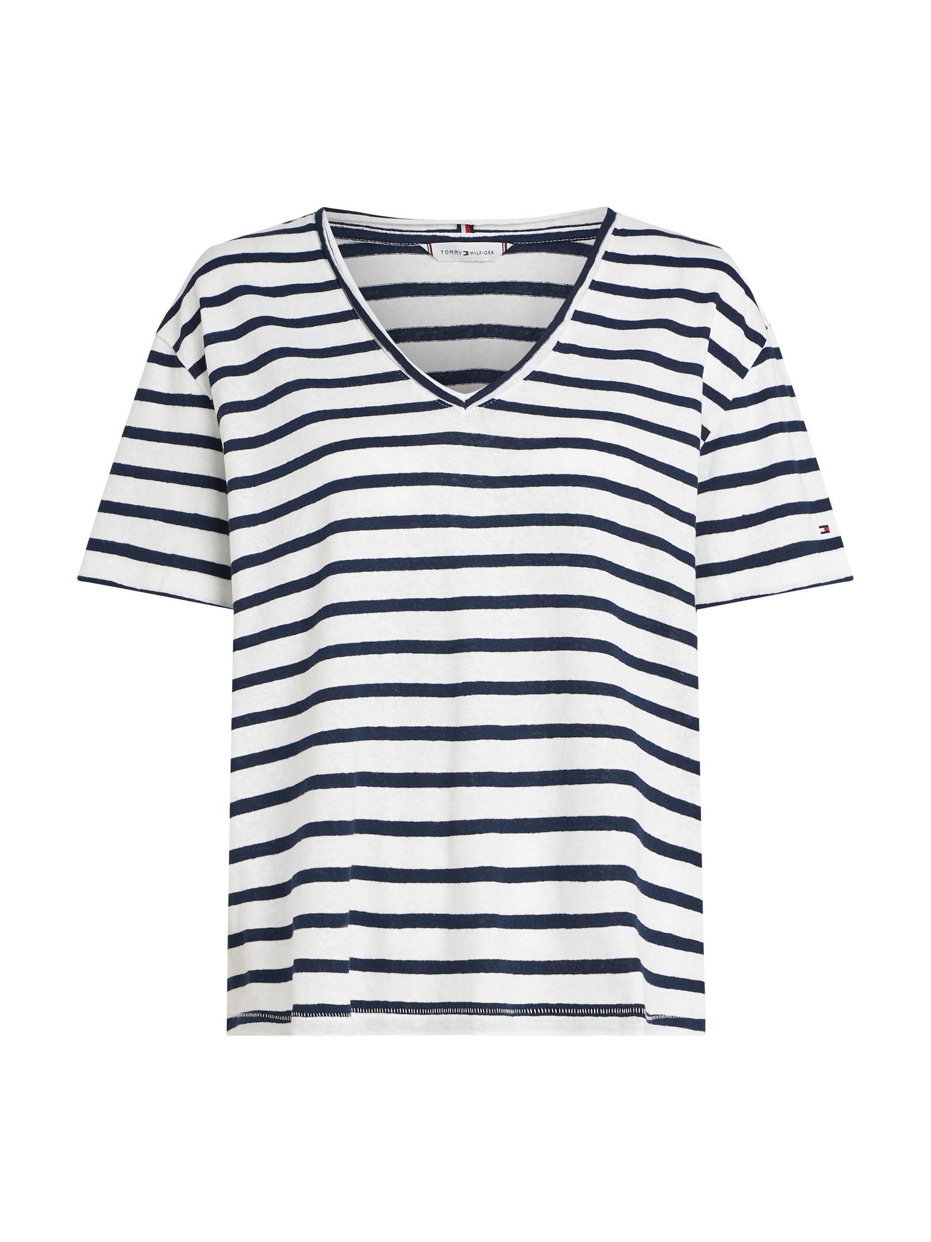 Tommy Hilfiger |  Tommy Hilfiger Shirt  | XXL | breton ecru/dark night navy stp