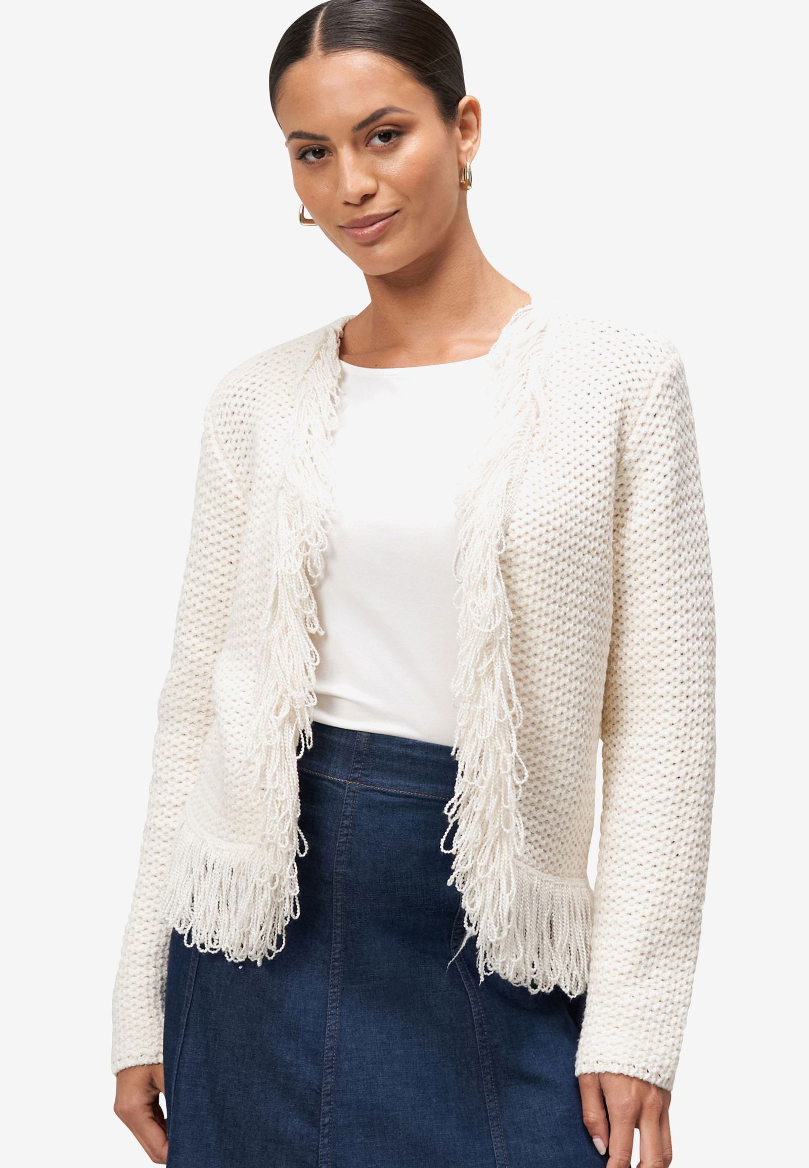 Zero |  Zero Strickjacke | Cardigan  | 44 | creamwhite