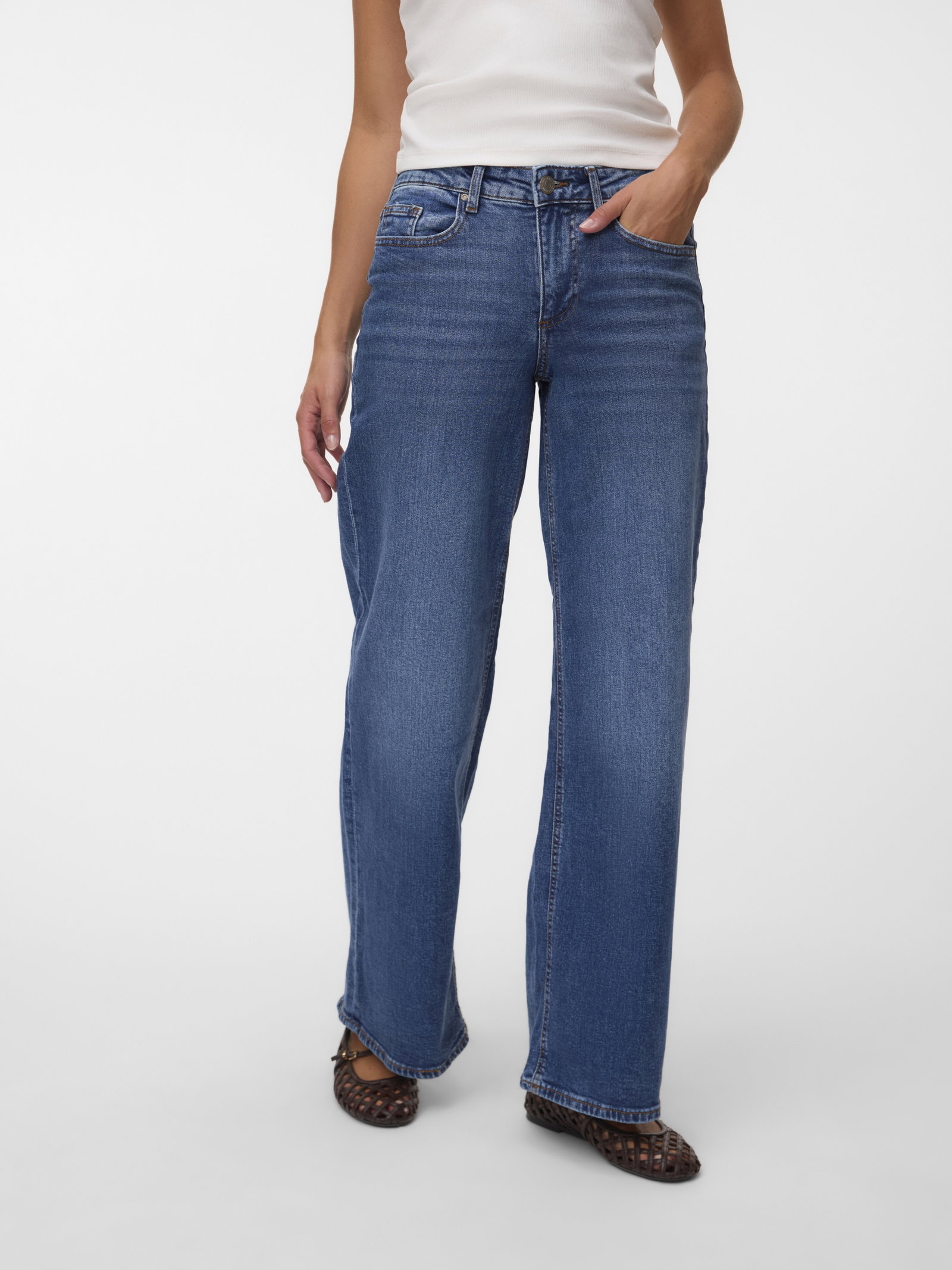 VMSANDIE-STRETCH MR WIDE JNS RA3087, Medium Blue Denim #5