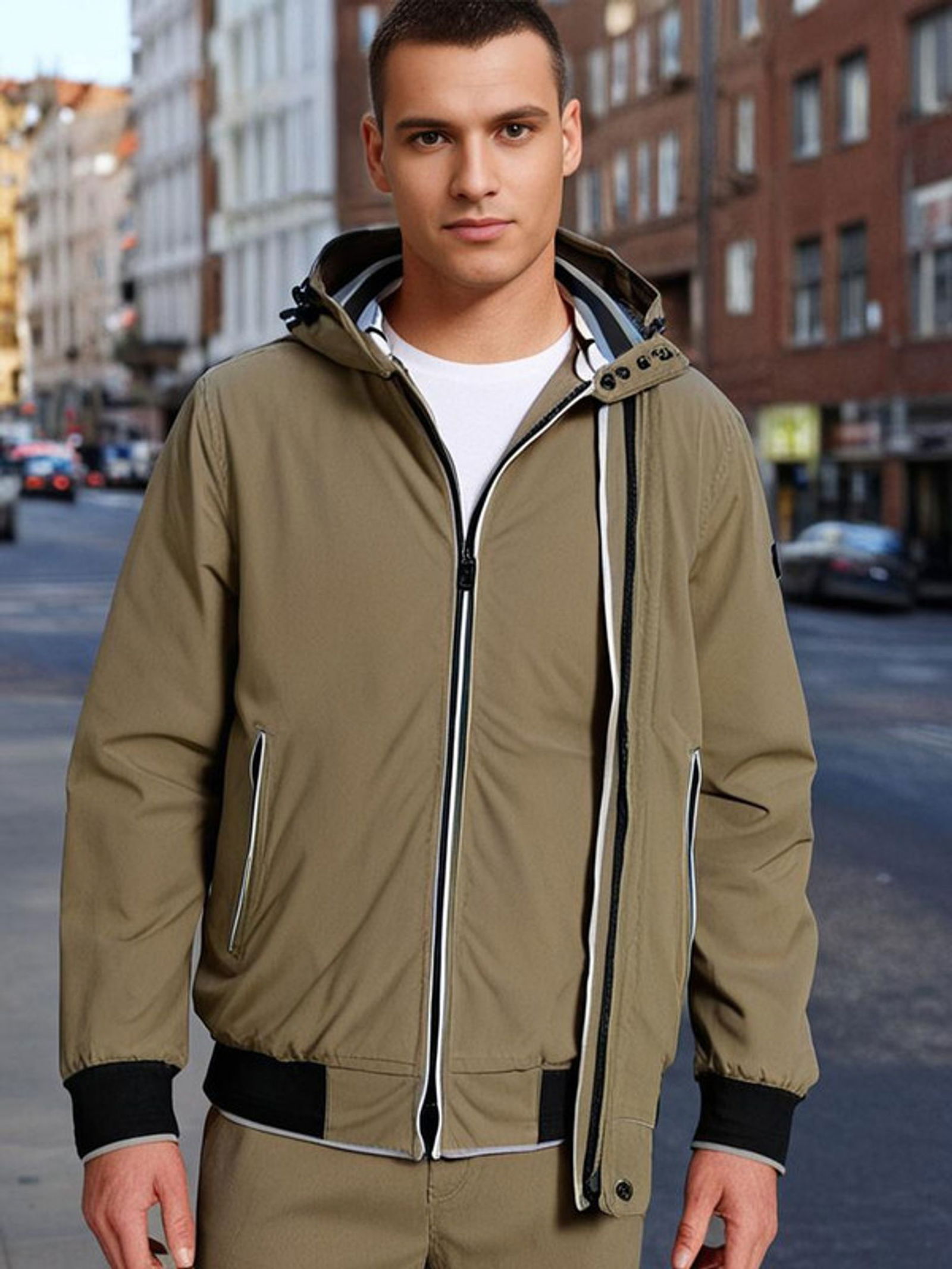 dfe508163682ce48f1684a5aca646045 Wellensteyn | Wellensteyn Blouson "College" | 3XL | Sandstone/White/Bluesmoke