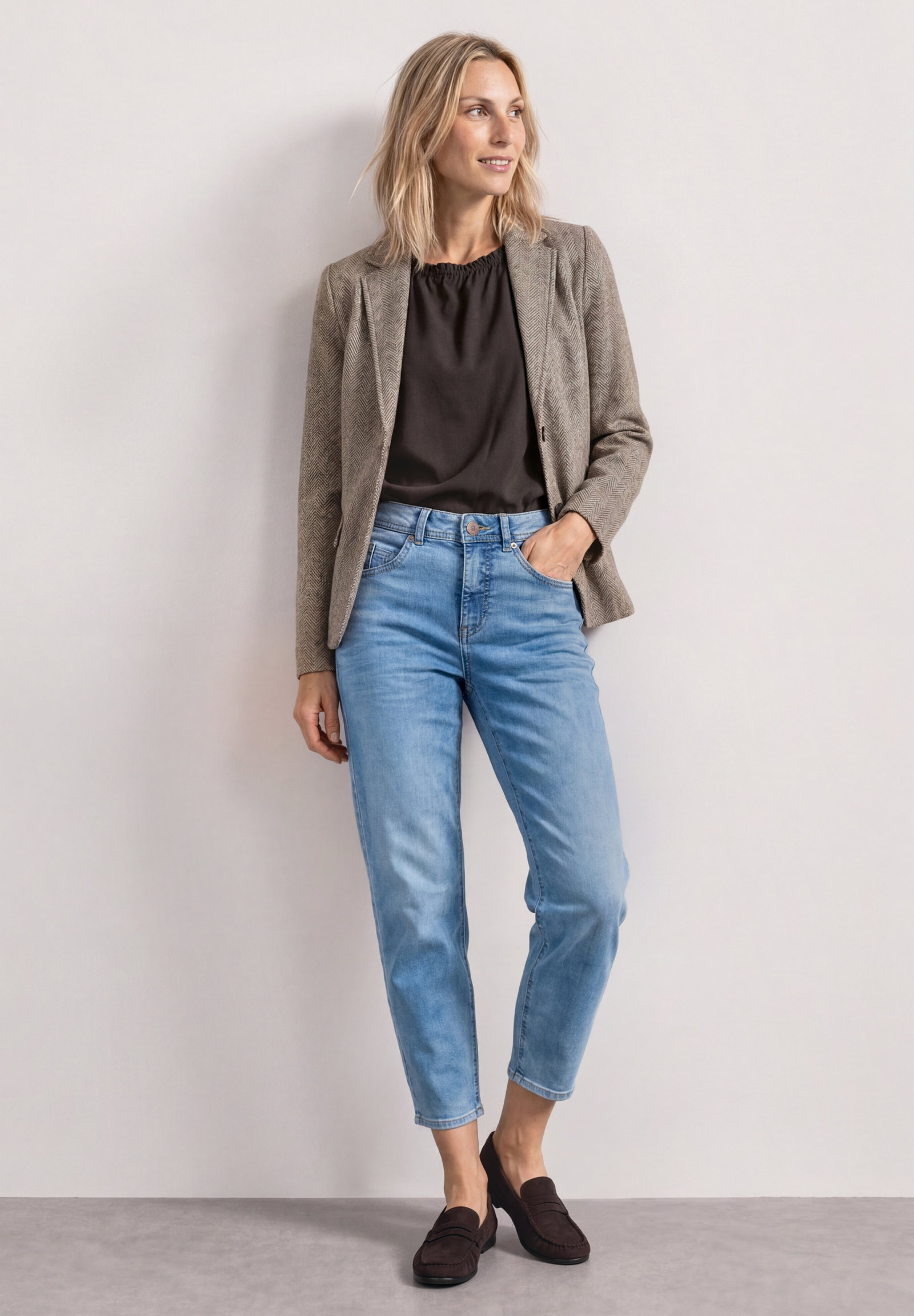 QR Dessin Basic Blazer, saddle brown #5