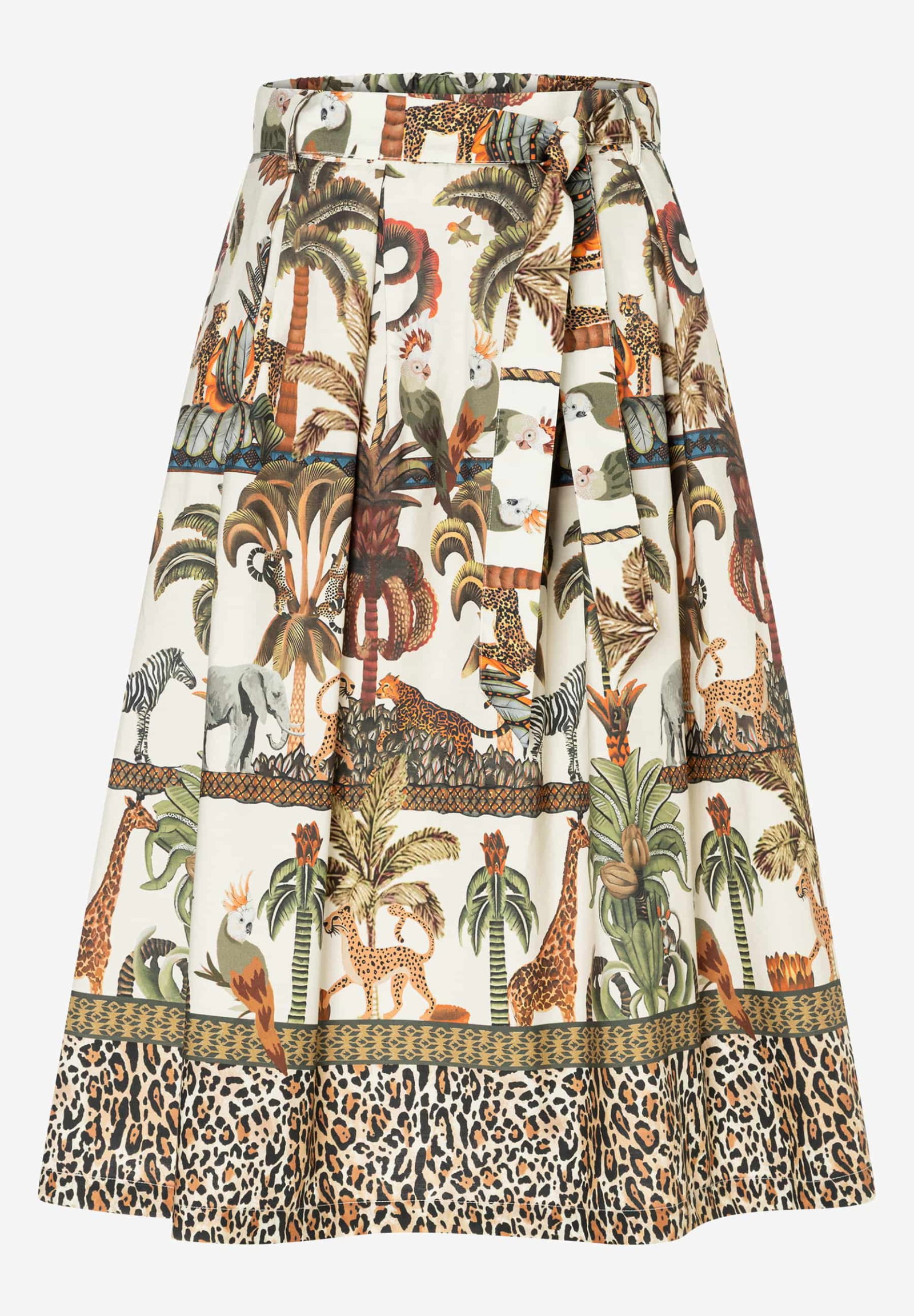 Poplin Print Skirt, retro jungle print #1
