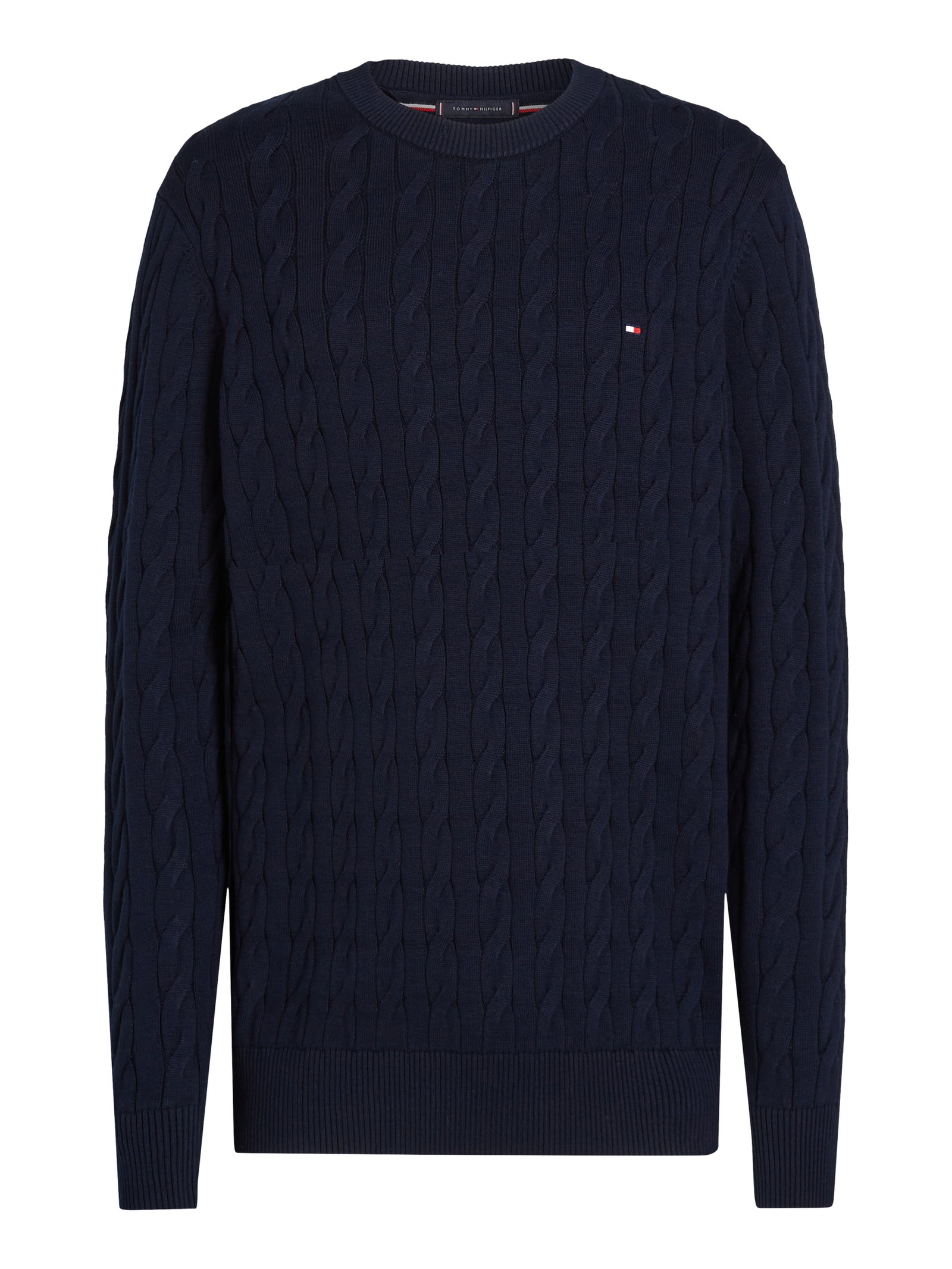 CLASSIC COTTON CABLE CREW NECK, BLUE #6