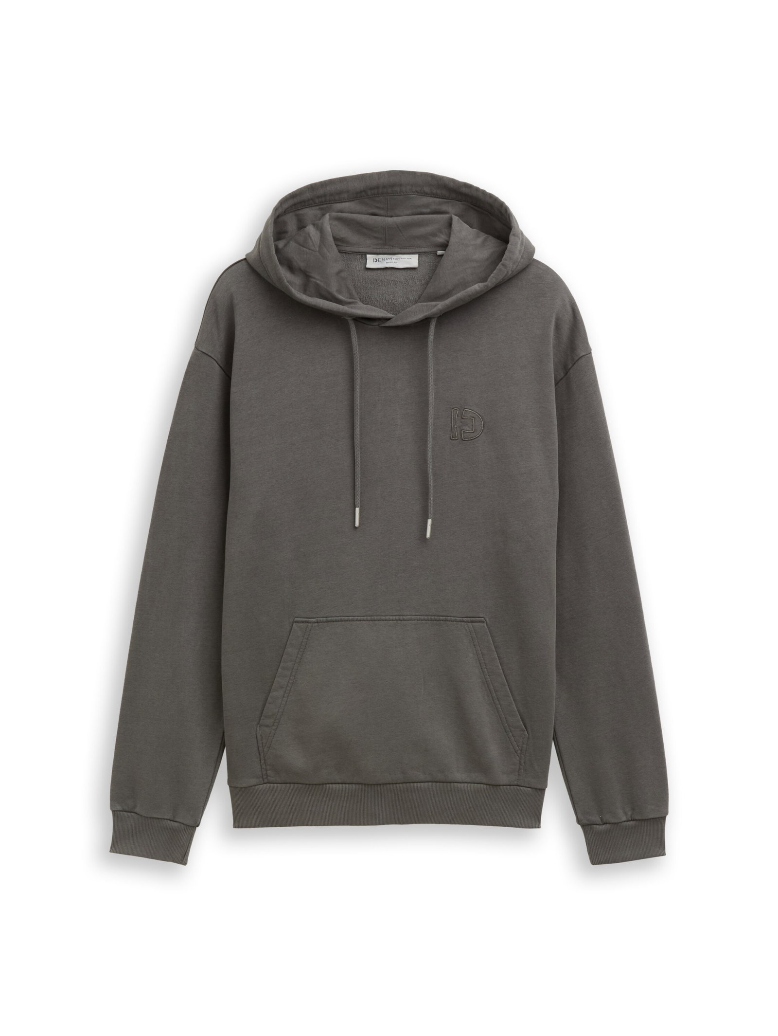 overdyed hoodie with embroider, Black #1