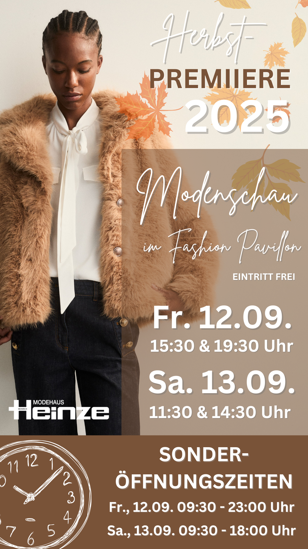 Modenschautermine HW2025 bei Modehaus Heinze in Frankenberg