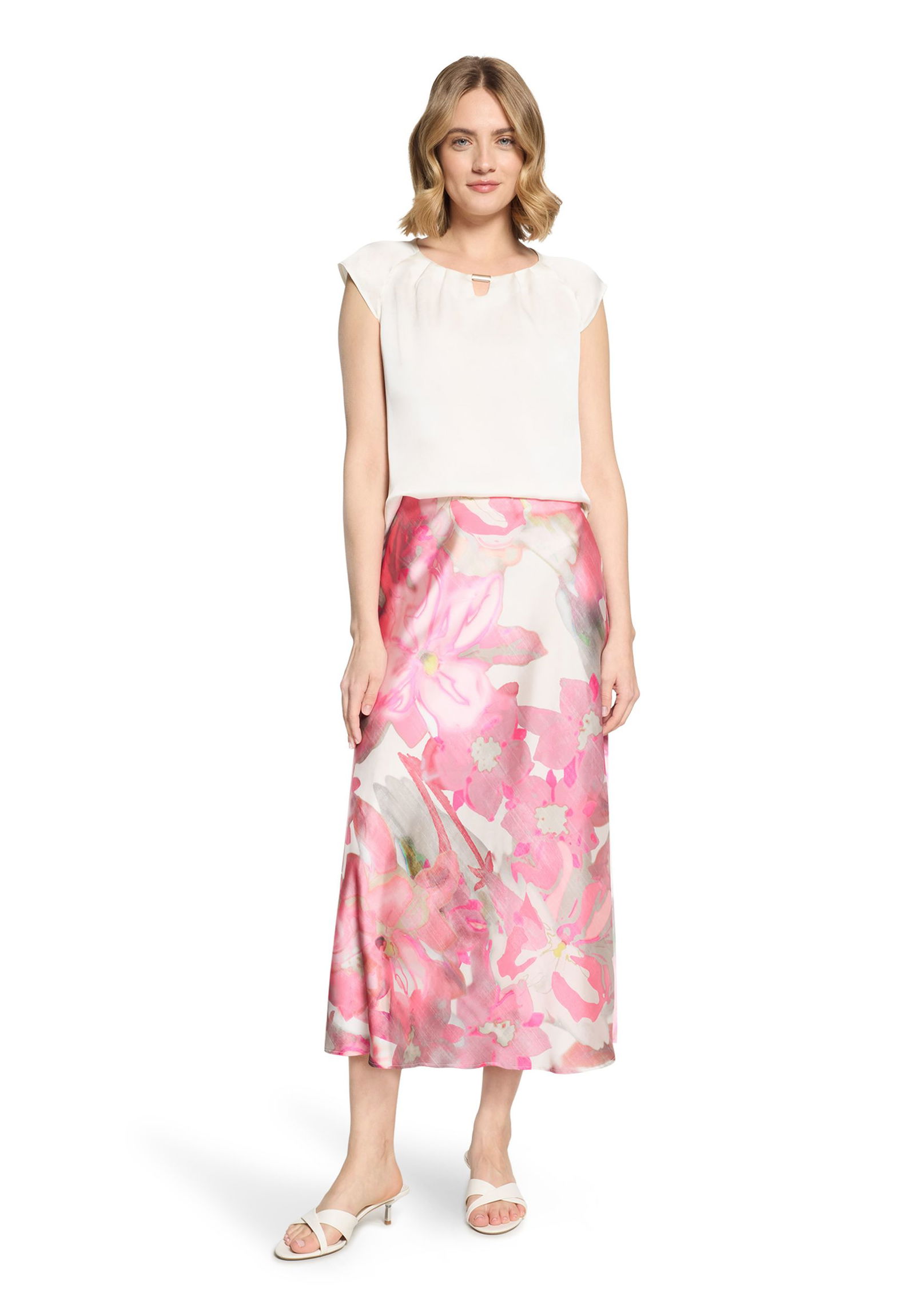 Vera Mont |  Satin-Bluse | 44 | rohweiß