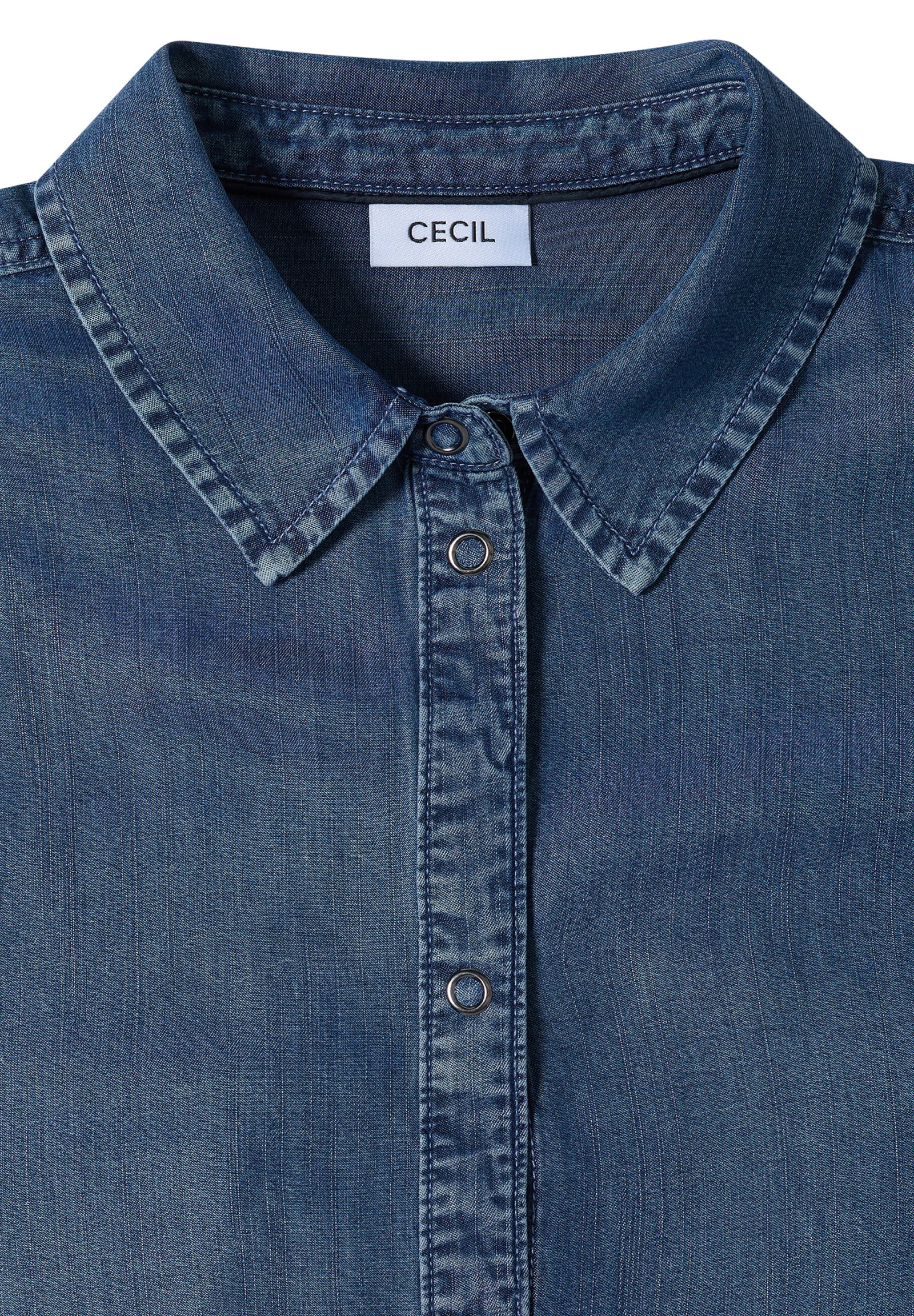 TOS Denim Look Blouse, mid blue wash #2