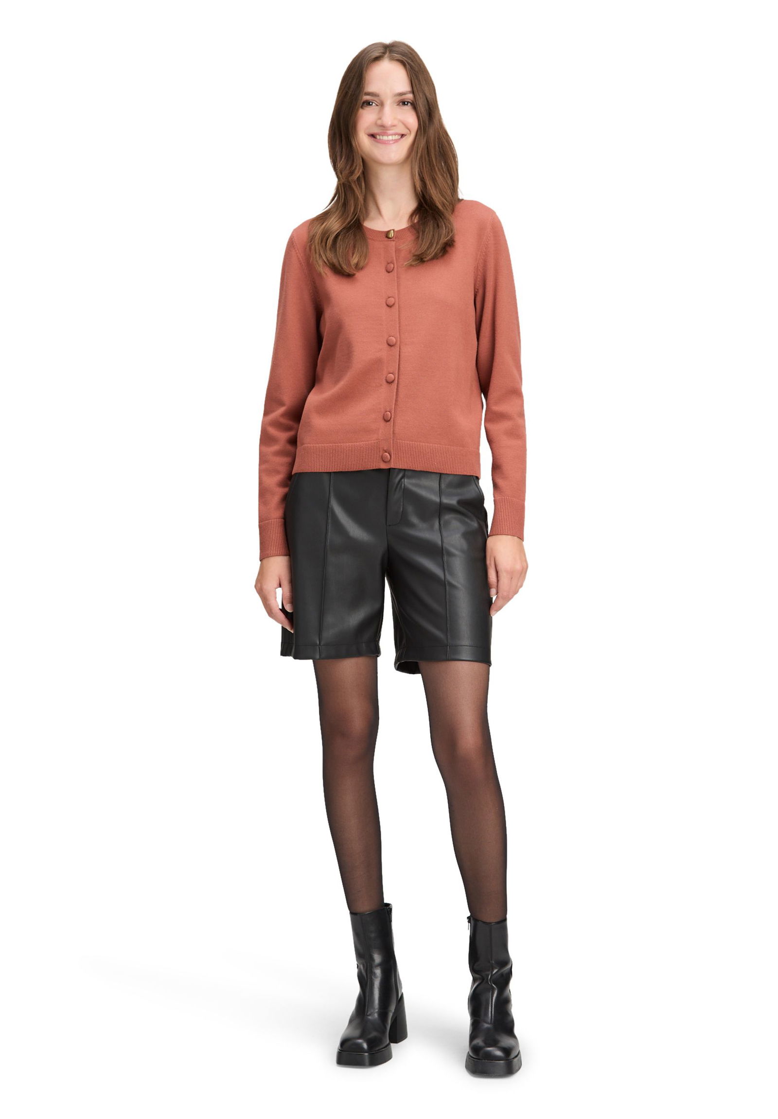 |  Strickjacke Kurz 1/1 Arm, Chutney | 42 | terra cotta