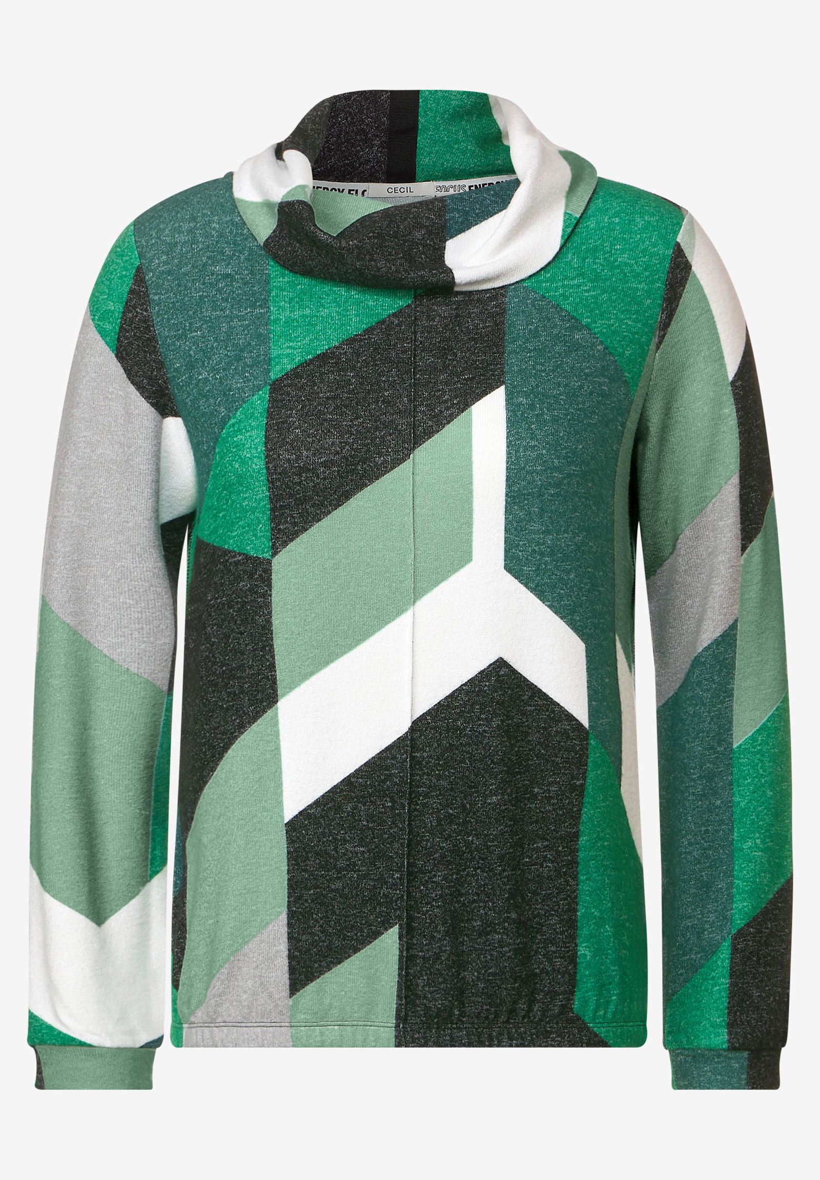 CECIL |  CECIL Longsleeve  | L | cosy easy green melange