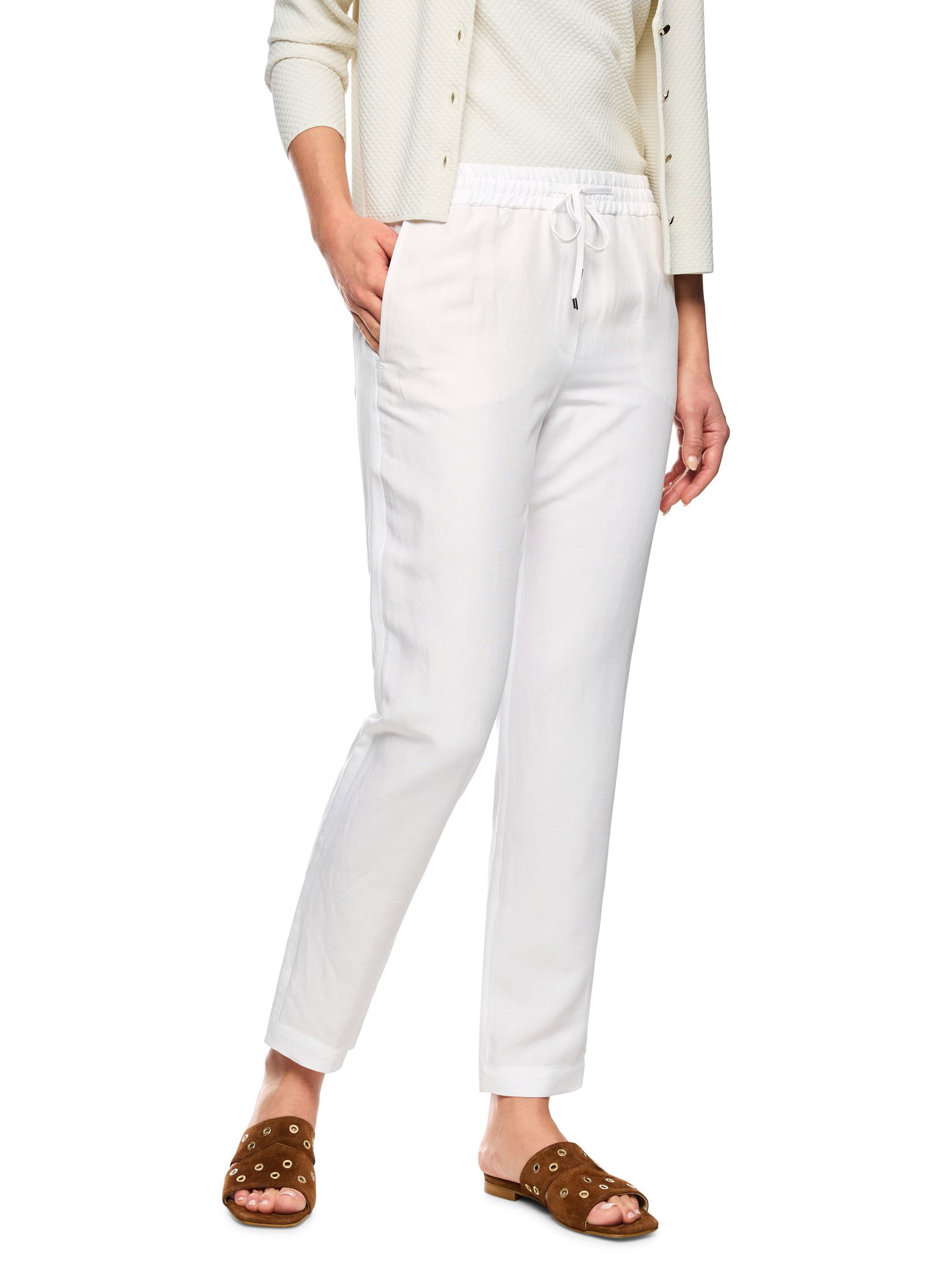 Marc Cain Pants |  Marc Cain Pants Leinenhose  | 42 | white