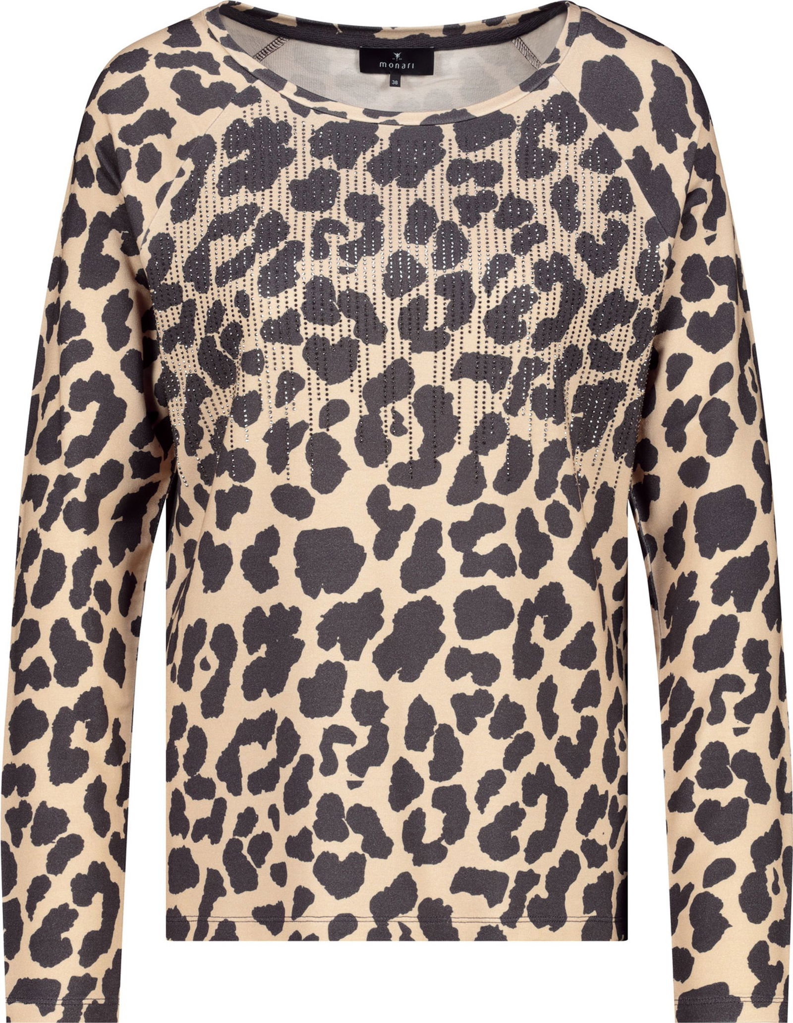 Monari | Pullover, cognac gemustert | 42