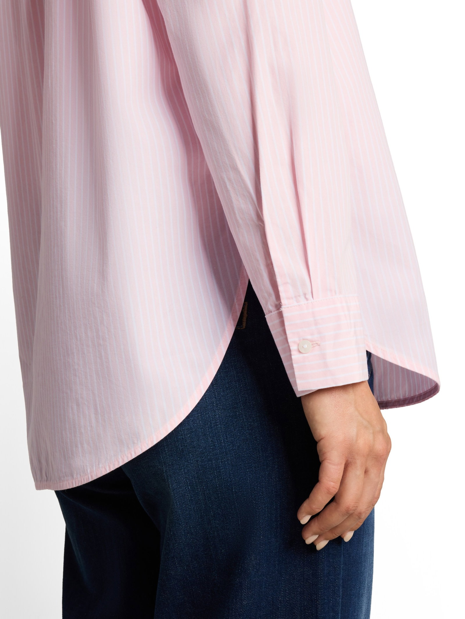 blouse poplin shirt, light pastel pink stripe #6