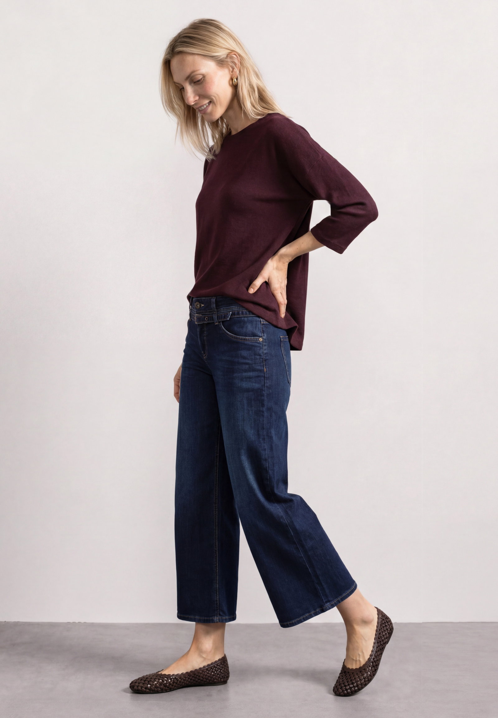 knit look shirt, rustic rouge #5