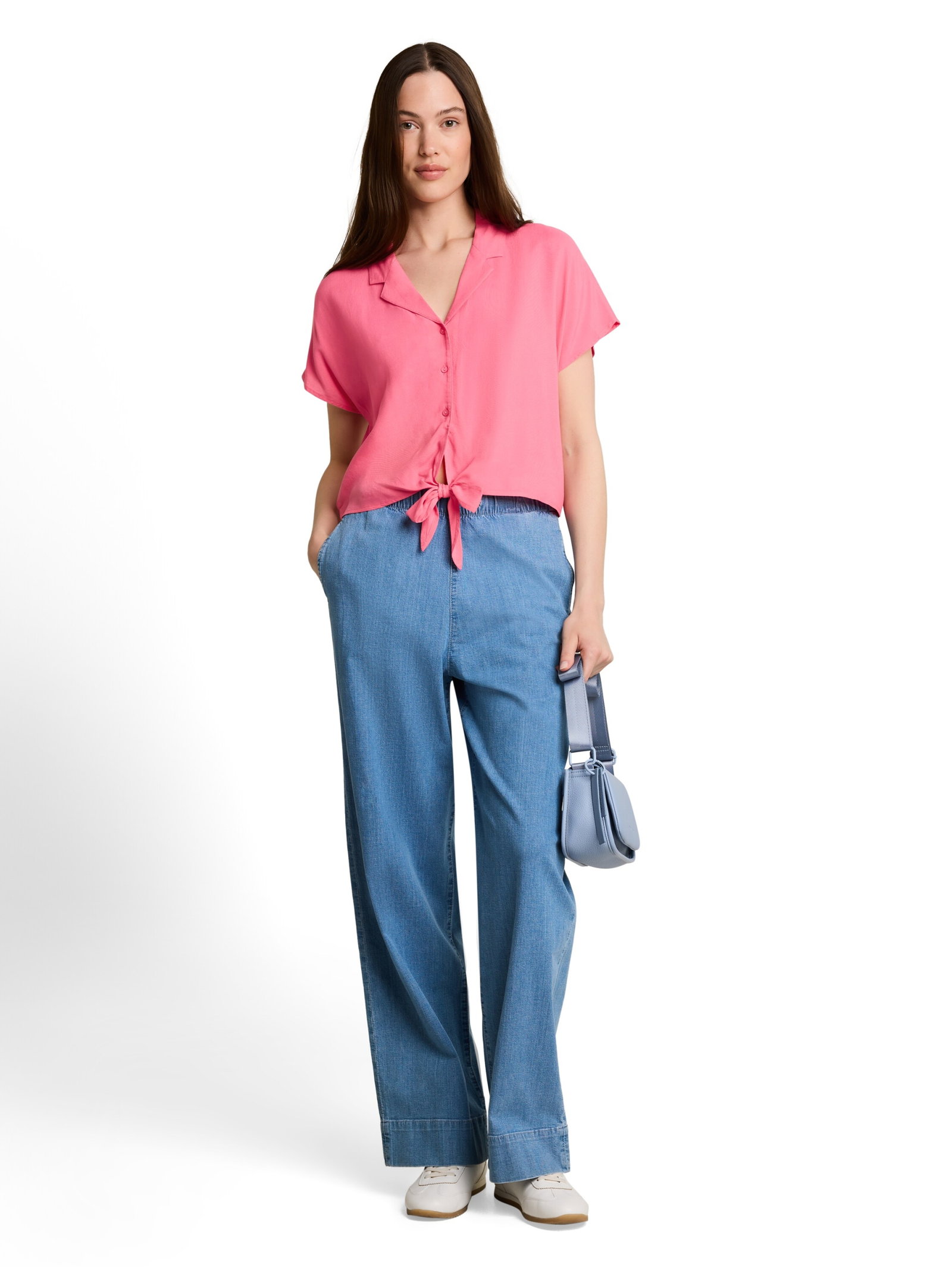 resort shirt with knot, soft bright pink #3