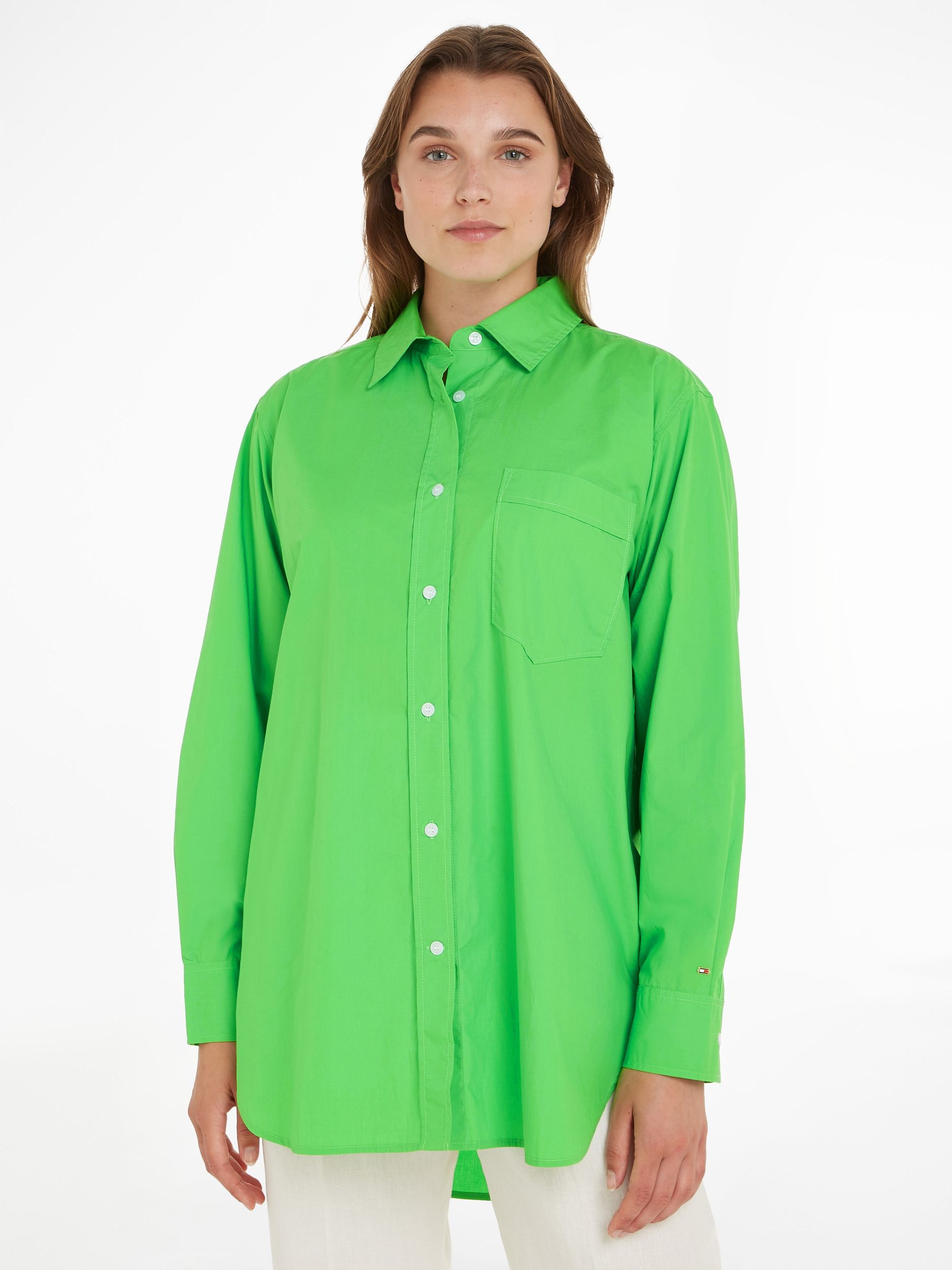 Tommy Hilfiger |  1985 ORG CO POPLIN OVERSZD SHIRT | 40 | spring lime