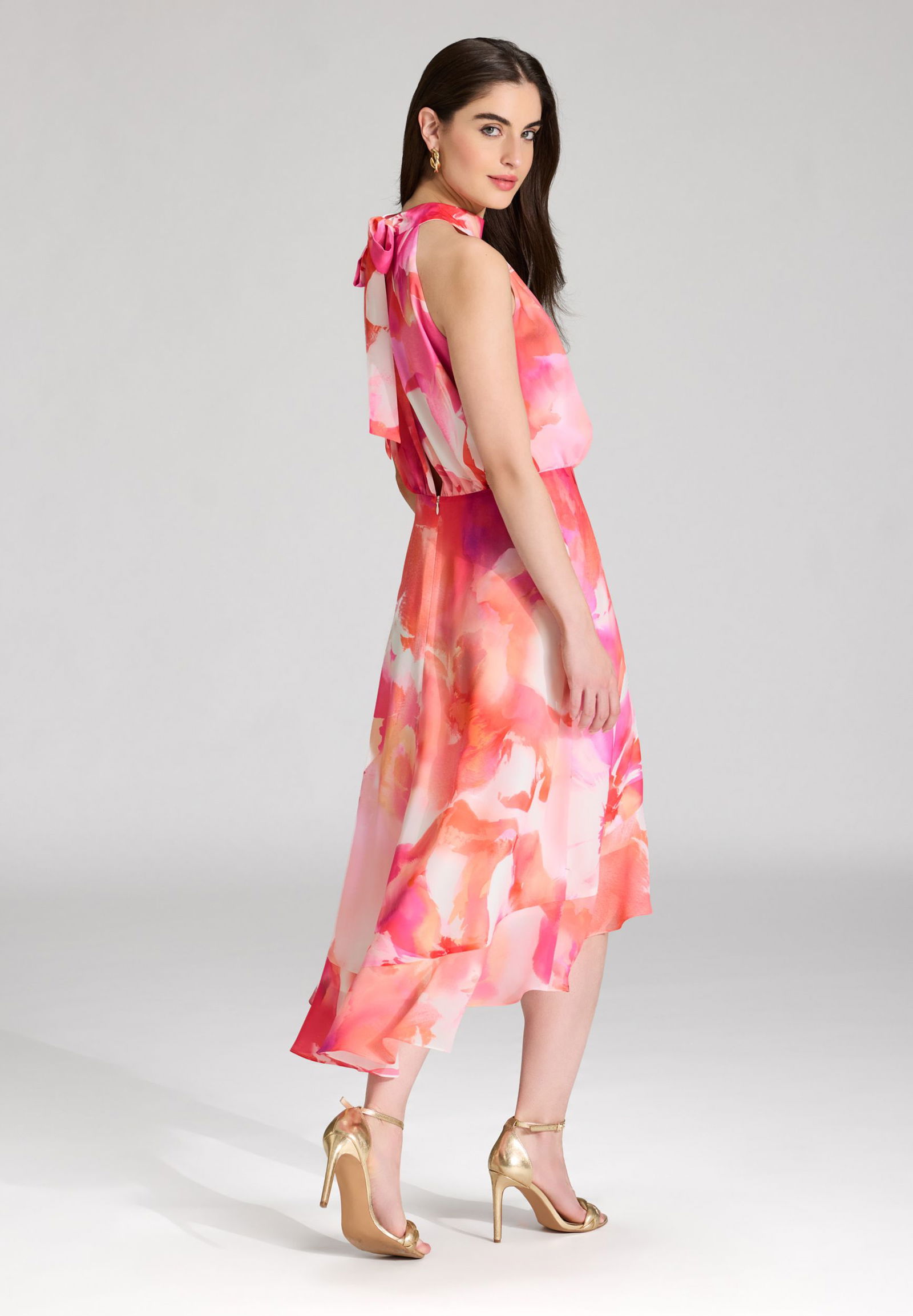 SWING |  SWING Langes Kleid  | 36 | hibiskus pink / multi
