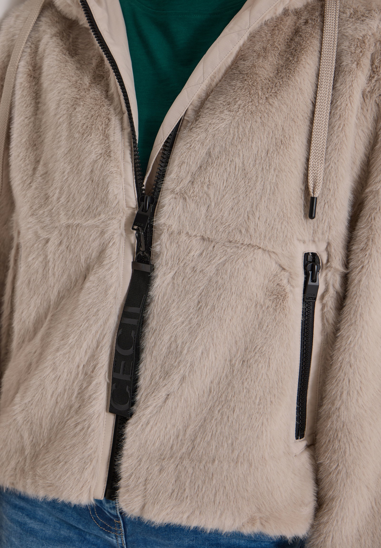 TOS Fur Matmix Jacket, powder beige #6