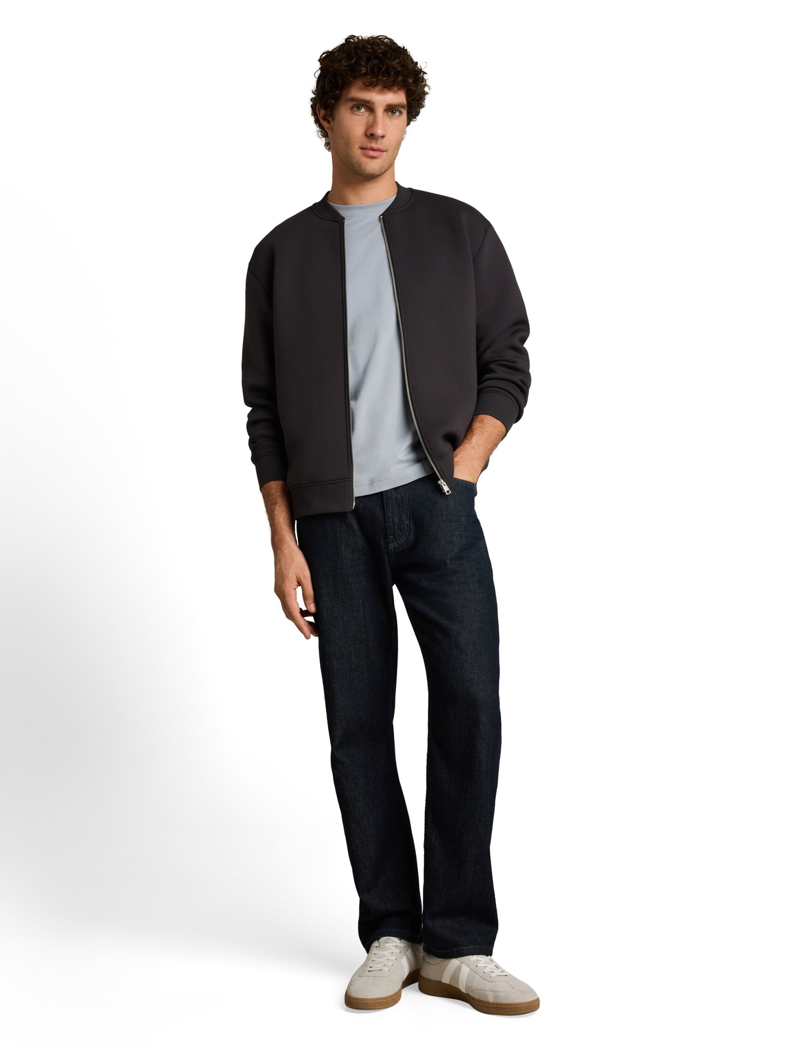 relaxed scuba bomber jacket, coal grey #3