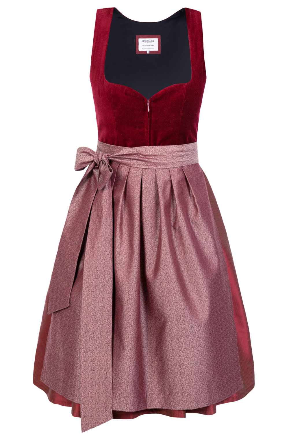 Edelnice Dirndl Mididirndl Lilly aus rotem Samt #9