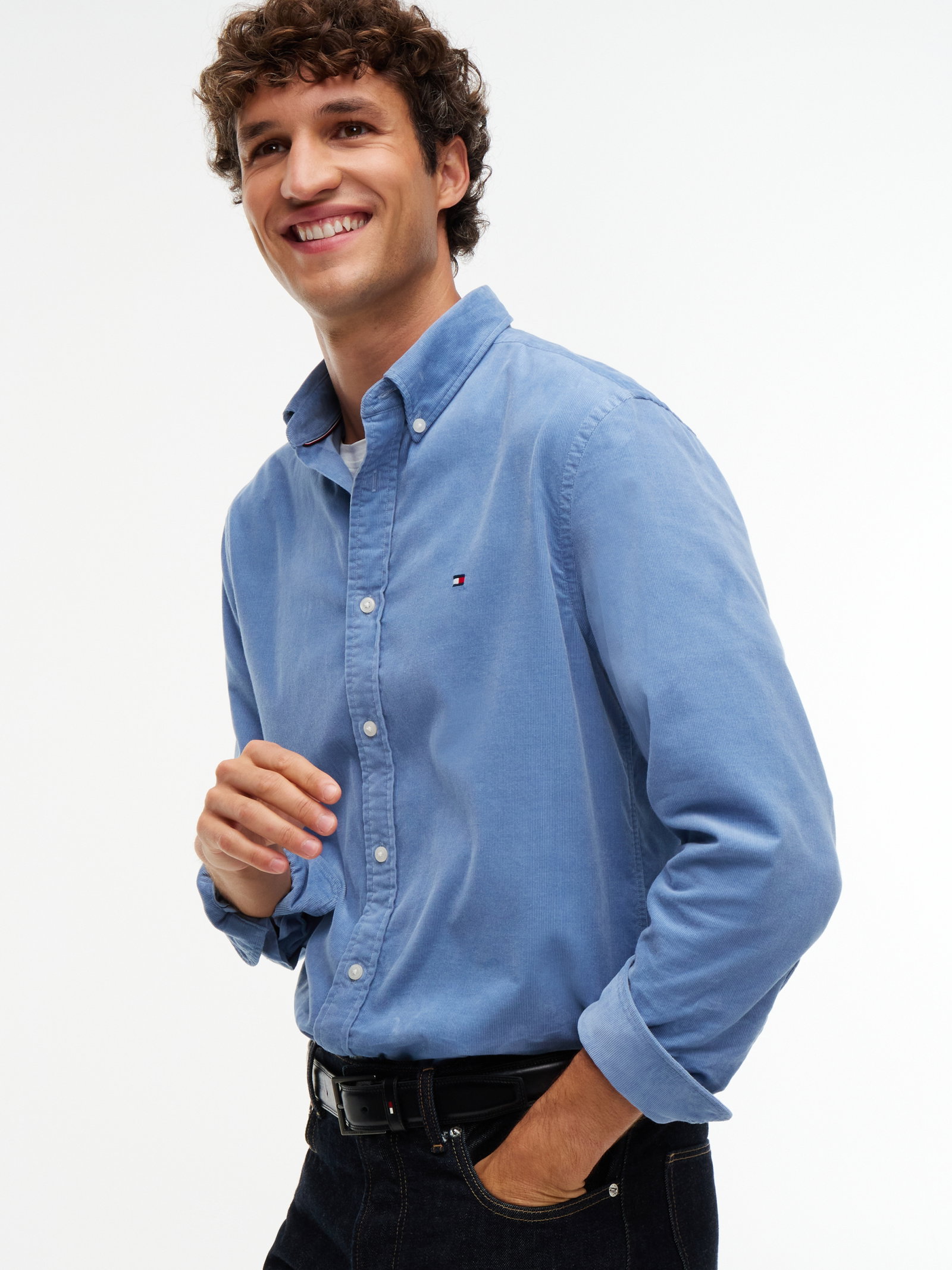 SOLID CORDUROY RF SHIRT, BLUE #3