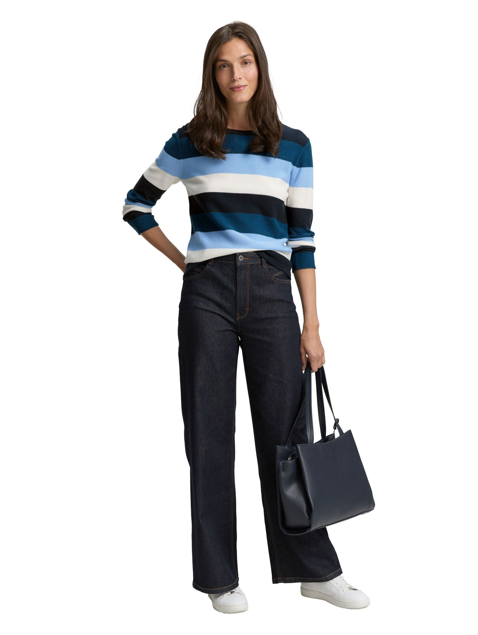 Tom Tailor |  Tom Tailor Gestreifter Strickpullover | L | red block stripe