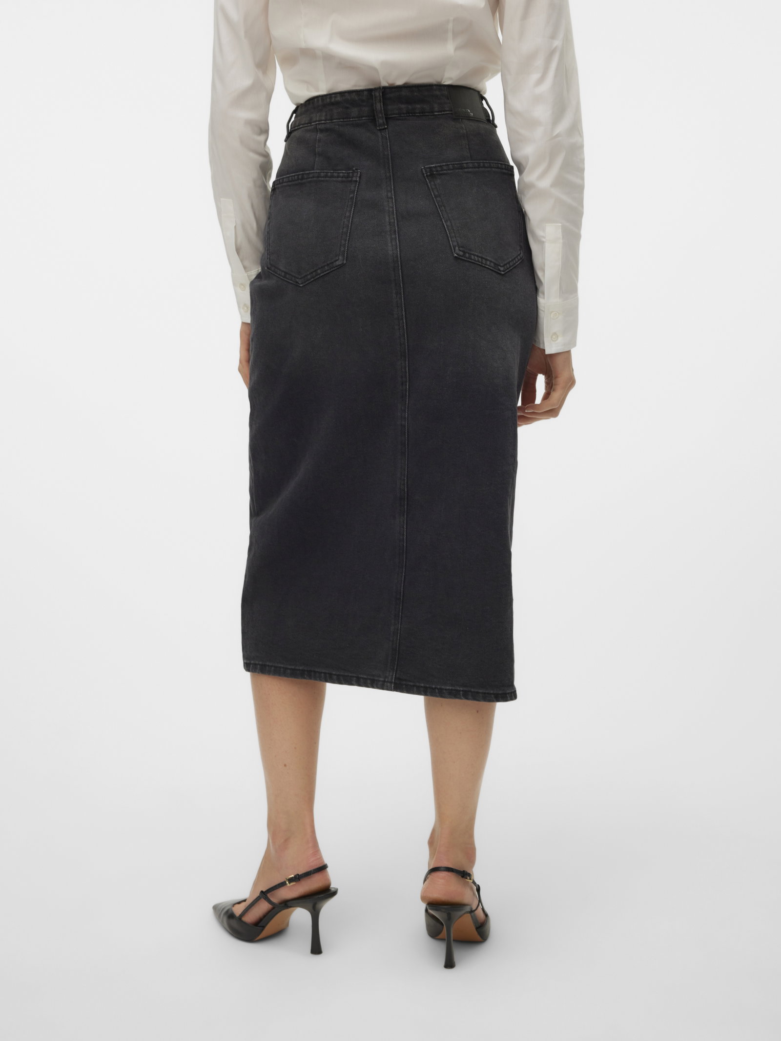 VMVERI HR CALF DENIM SKIRT GA MIX N, Black #3