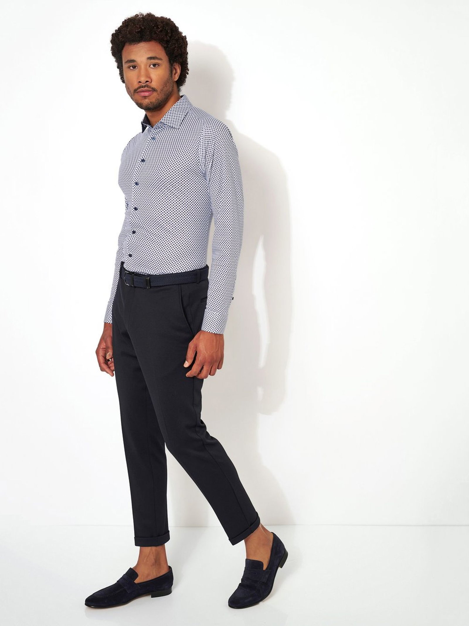 DESOTO |  DESOTO Hemd Slim Fit  | S | white with red and blue dots