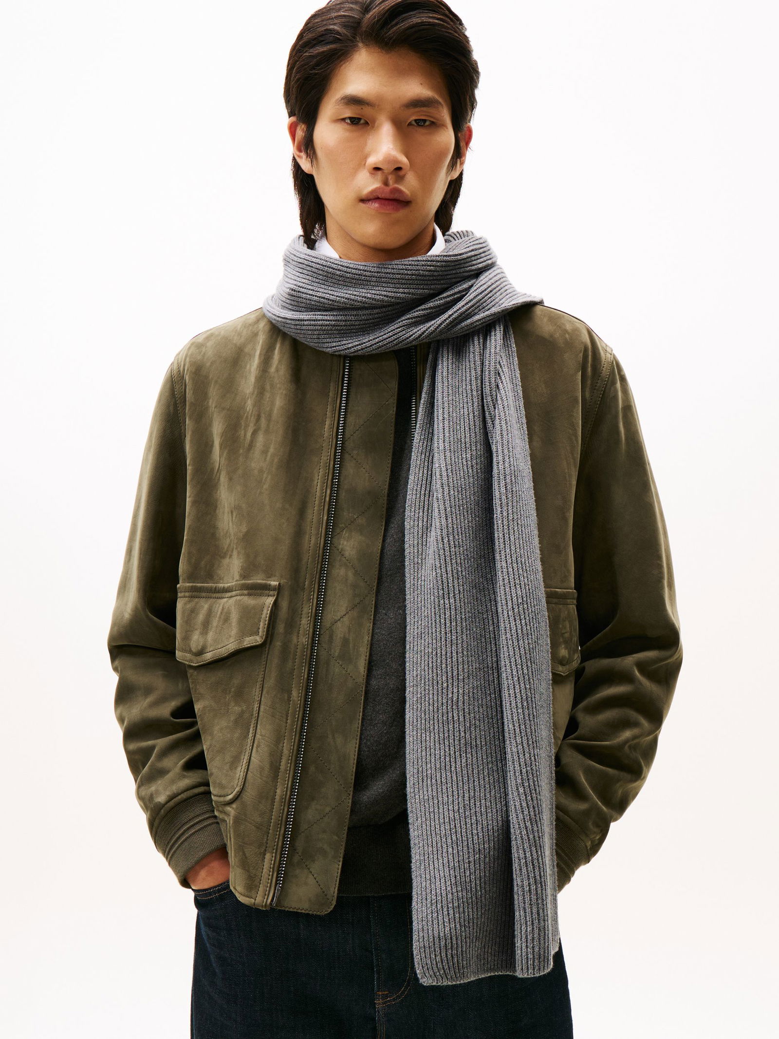 Tommy Hilfiger | Tommy Hilfiger Essential Baumwolle Schal | OS | light grey htr