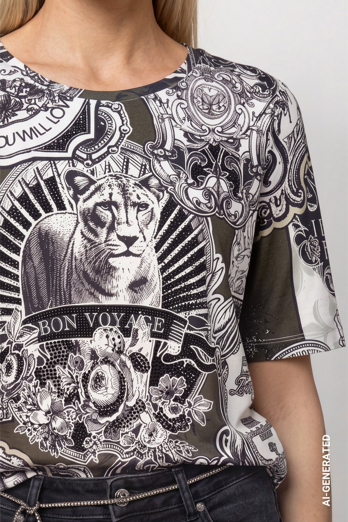T-Shirt, schwarz gemustert #5