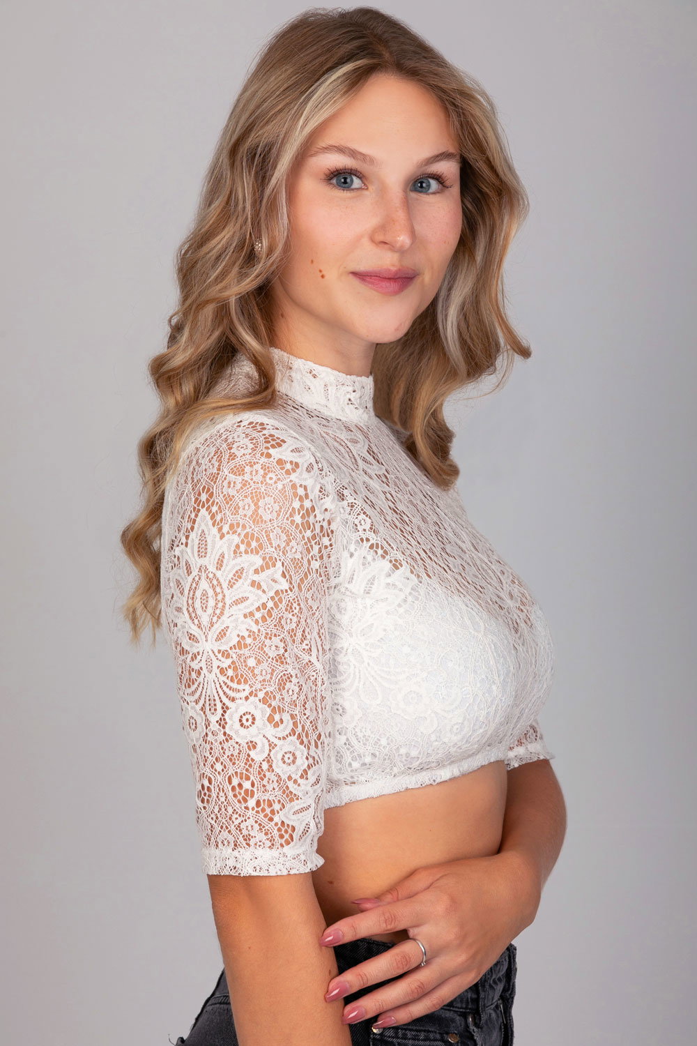 Edelnice Trachtenbluse Dirndlbluse Sissi creme #6