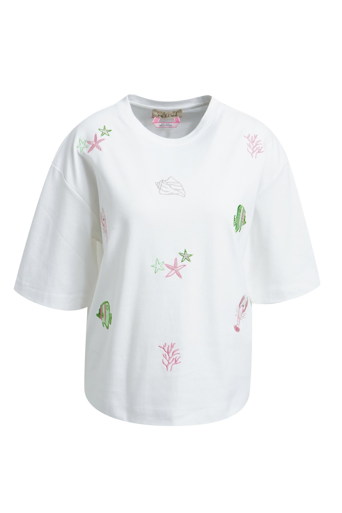 Boxy cropped T-shirt Embroideries #1