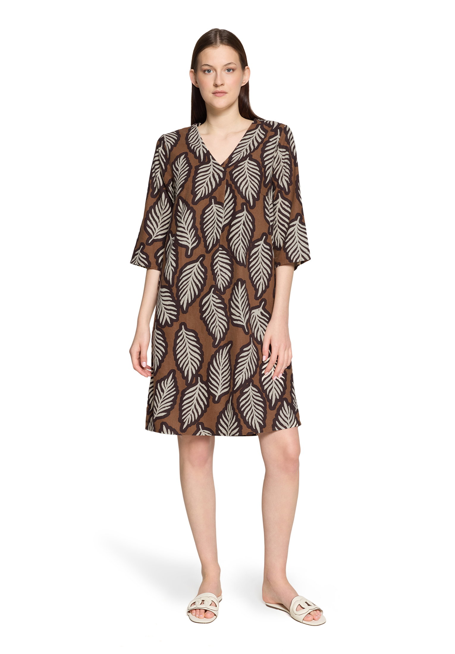 Kleid Kurz, Cream/Brown #3