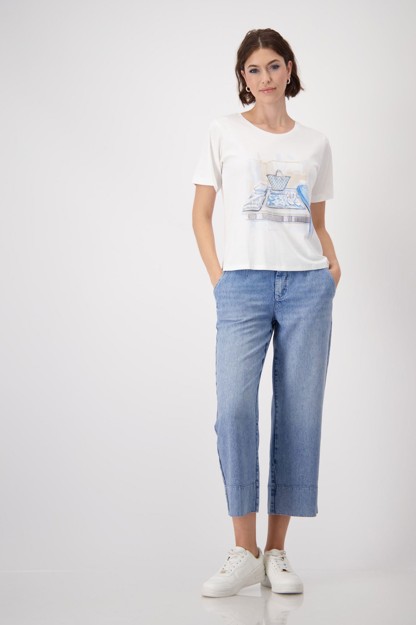 Monari |  T-Shirt, off-white | 46 | off-white