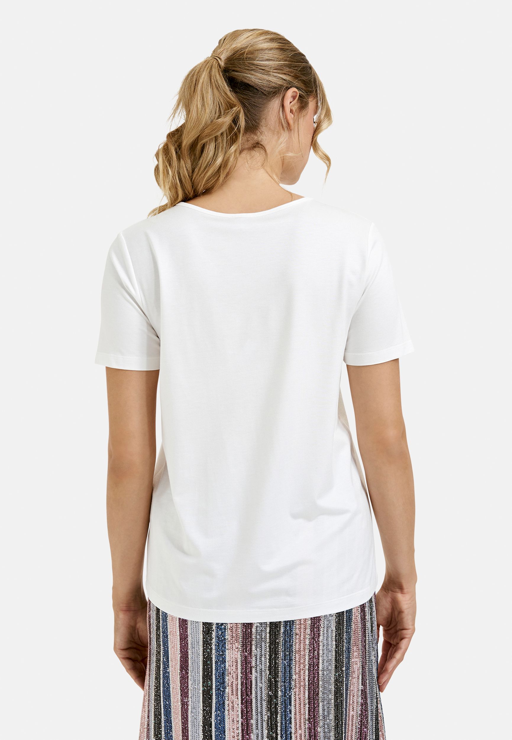 Milano |  T-Shirt w roundneck, 1/4 sleeves | XXL | offwhite