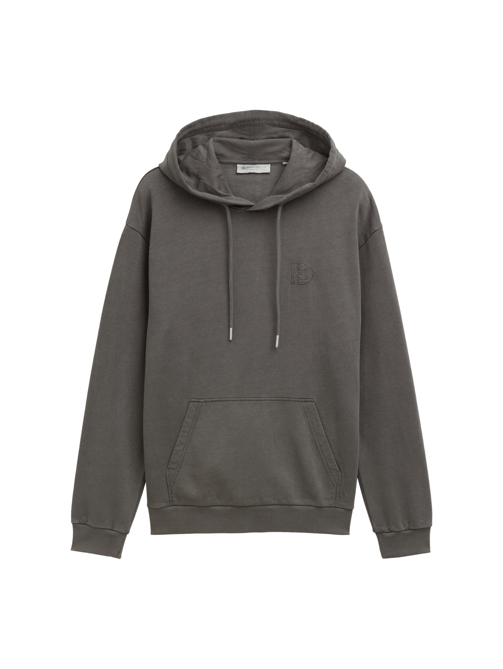 overdyed hoodie with embroider, Black #1